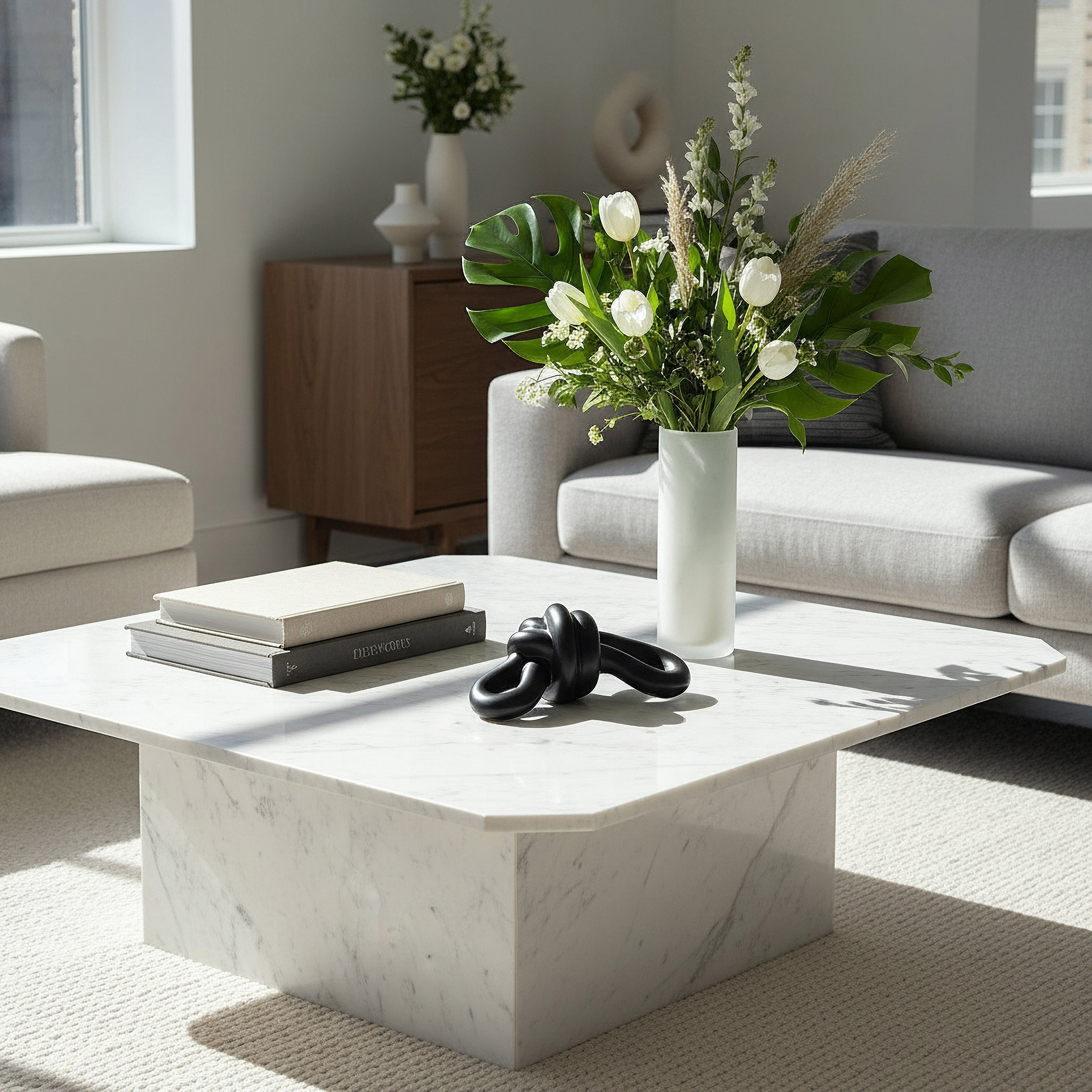Monochrome Sansa Duke Ceramic Knot Accent Table - 18.5x8.5x7.5 cm-hbxhomeware-homedecor-figurinesandornaments-image-4