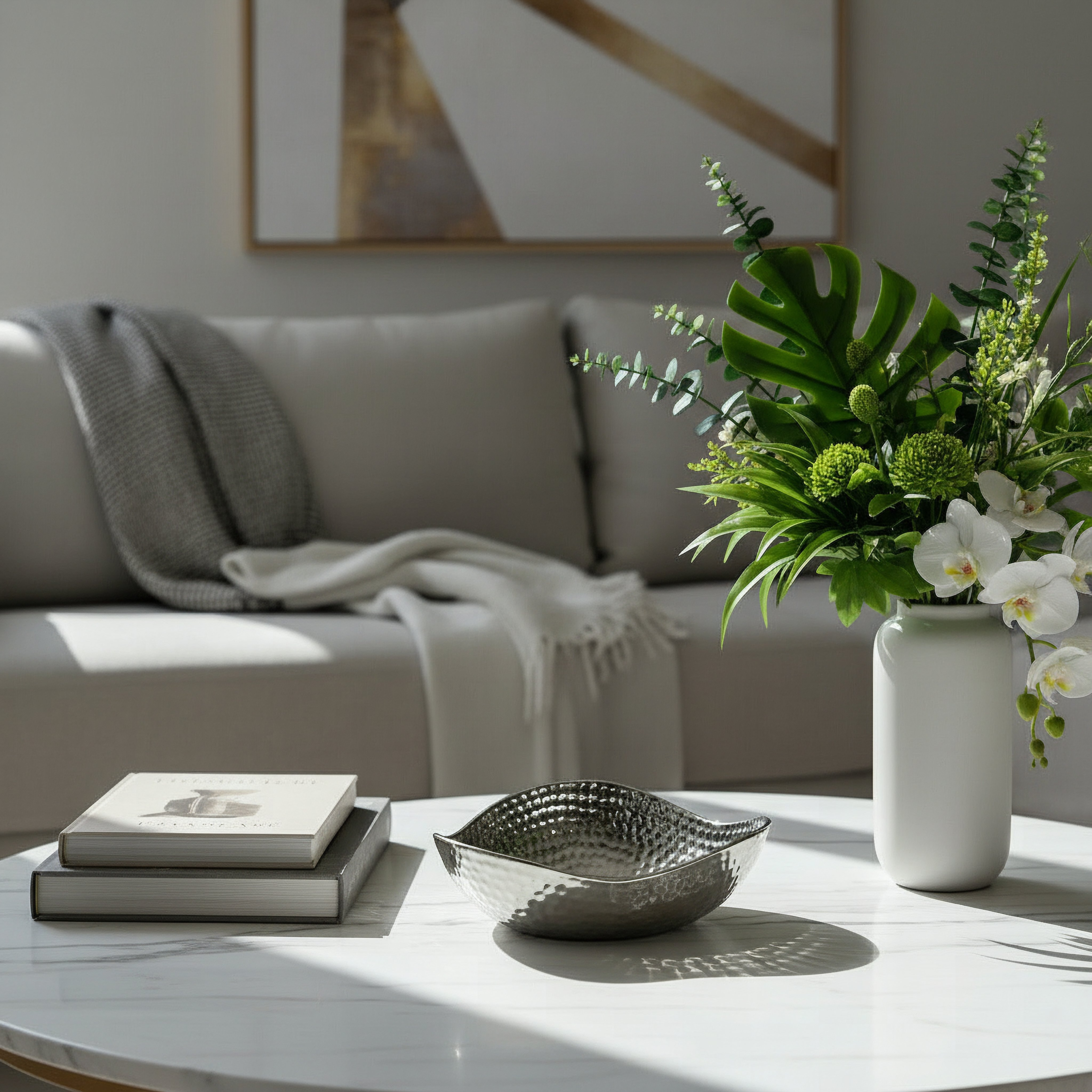 Aurum Sansa Duke Ceramic Hammered Finish Bowl - 28x28x9.5 cm-hbxdecorandfurnishings-homeaccessories-bowls-image-4