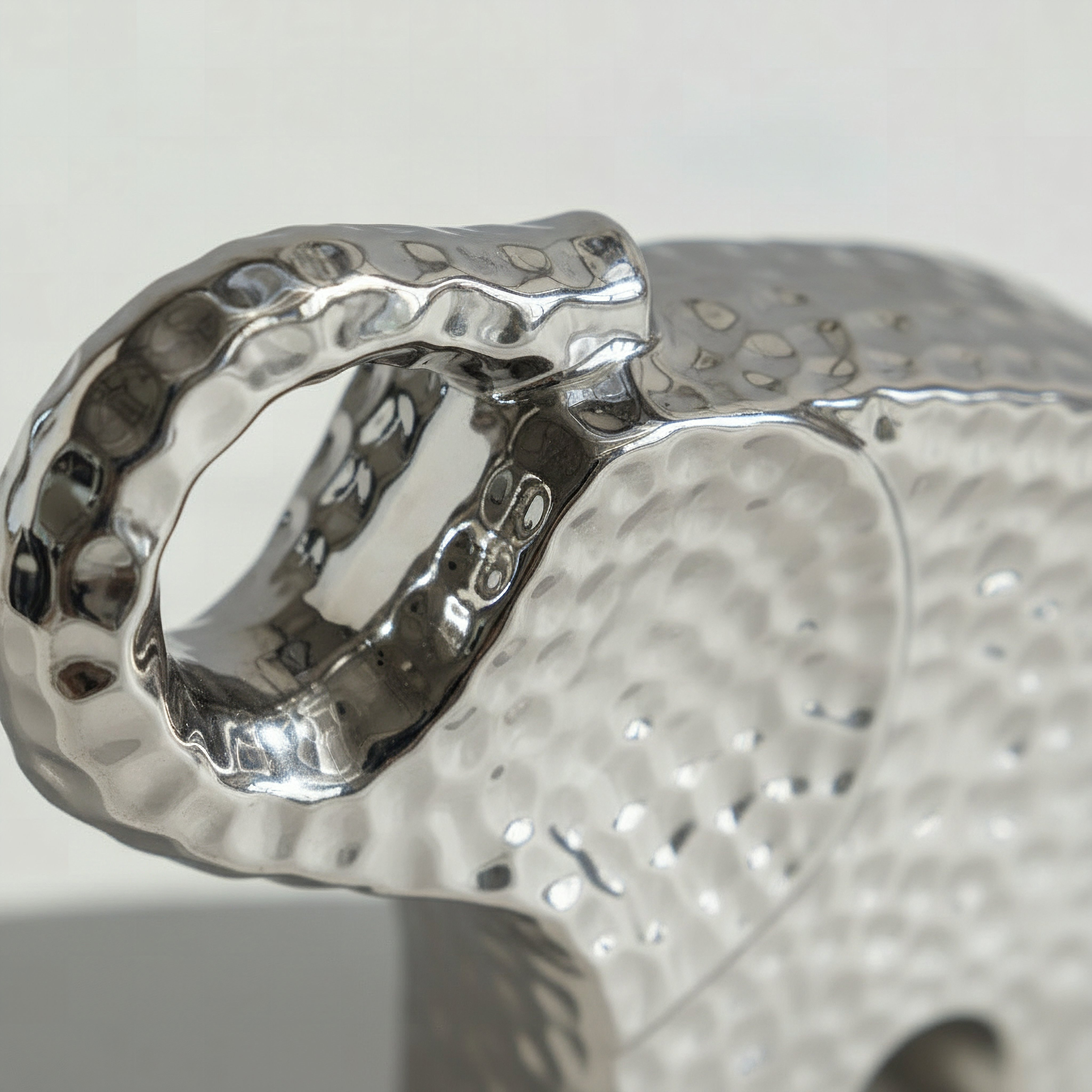 Aurum Sansa Duke Ceramic Hammered Finish Elephant Table Accent - 19x6.5x18.5 cm-hbxhomeware-homedecor-figurinesandornaments-image-2