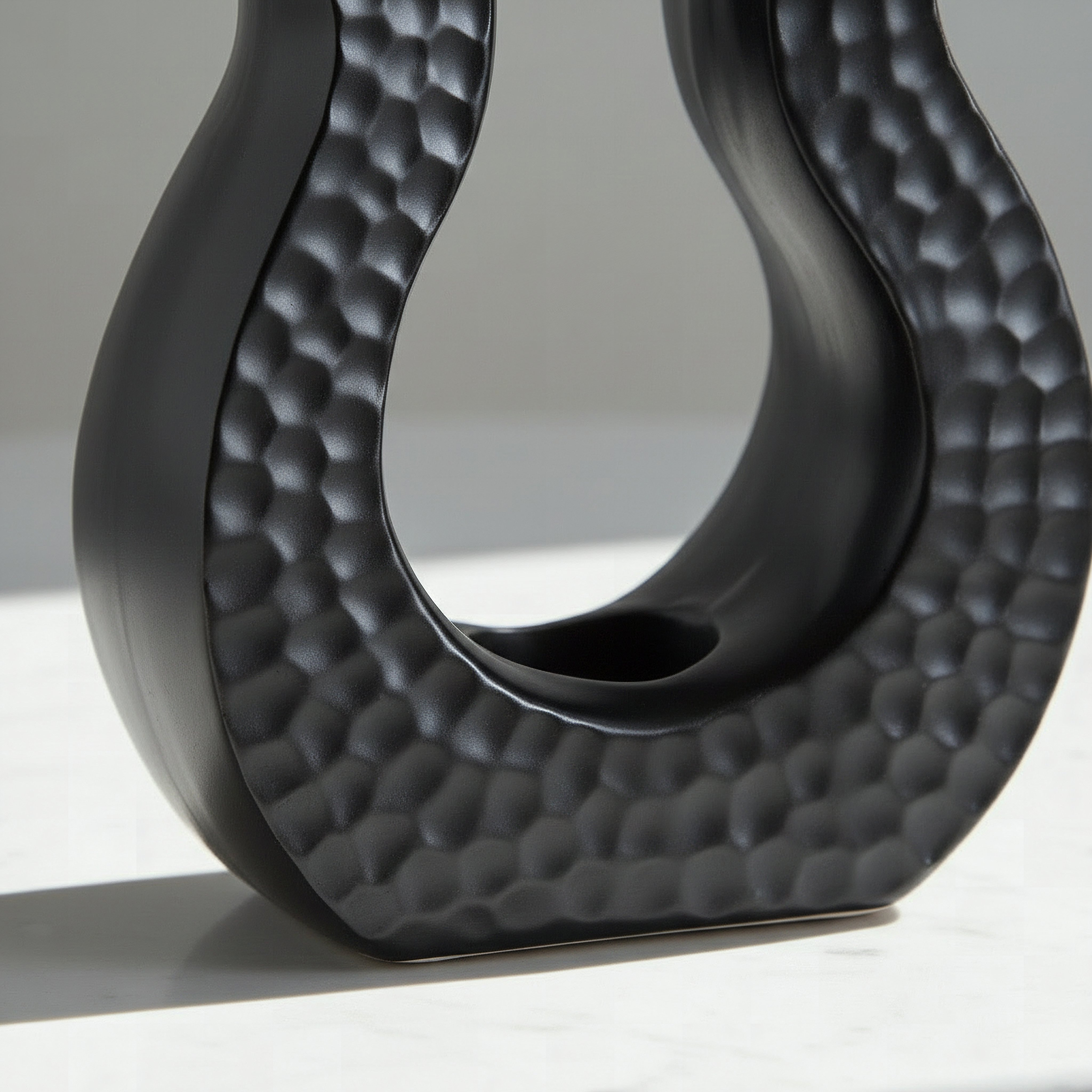 Sansa Duke Ceramic Hammered Finish Candleholder - 17x6x35 cm-hbxlivingroom-decorandaccessories-candleholders-image-4