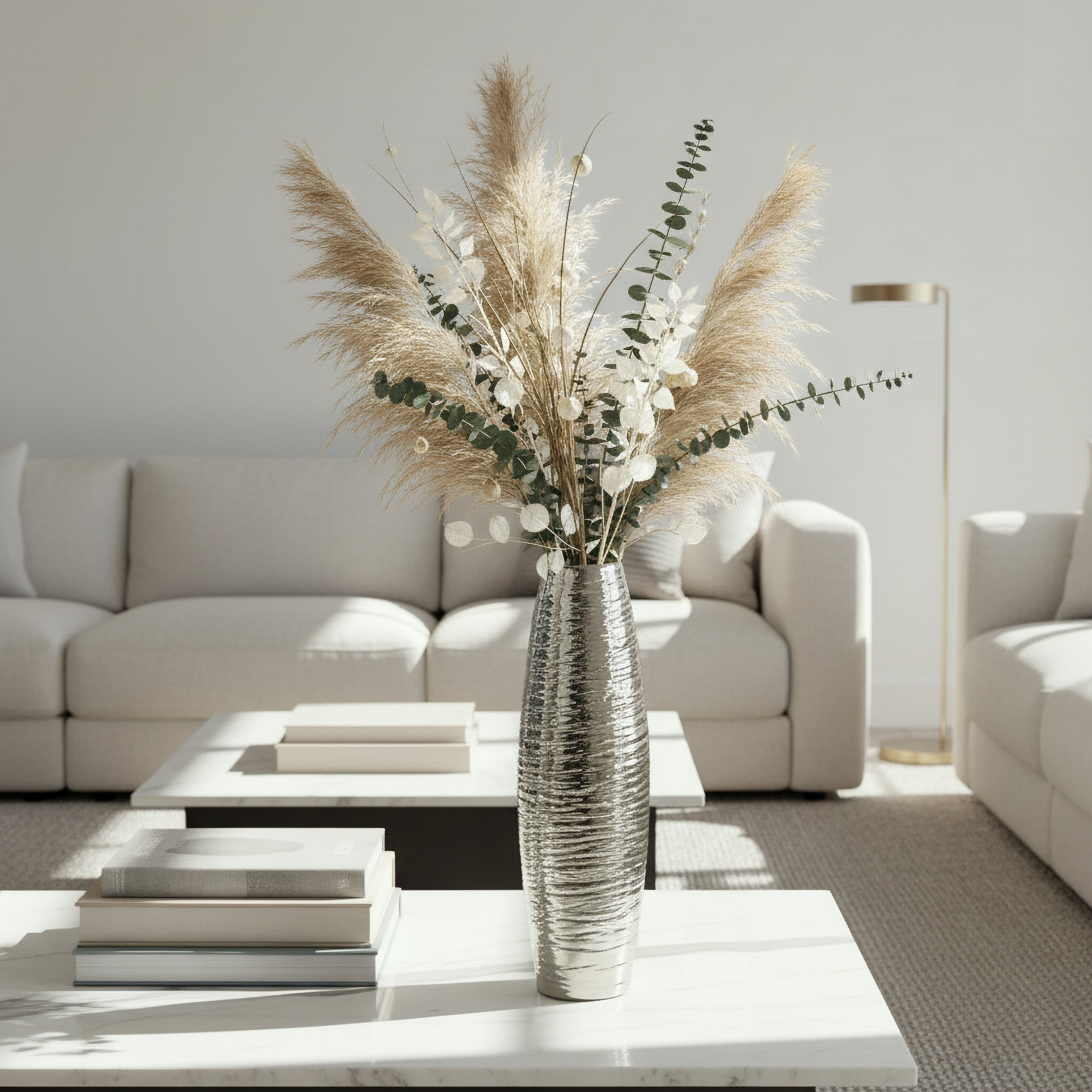 Aurum Sansa Duke Ceramic Textured Vase - 13x13x43.5 cm-hbxbedroom-decorandaccessories-vases-image-3