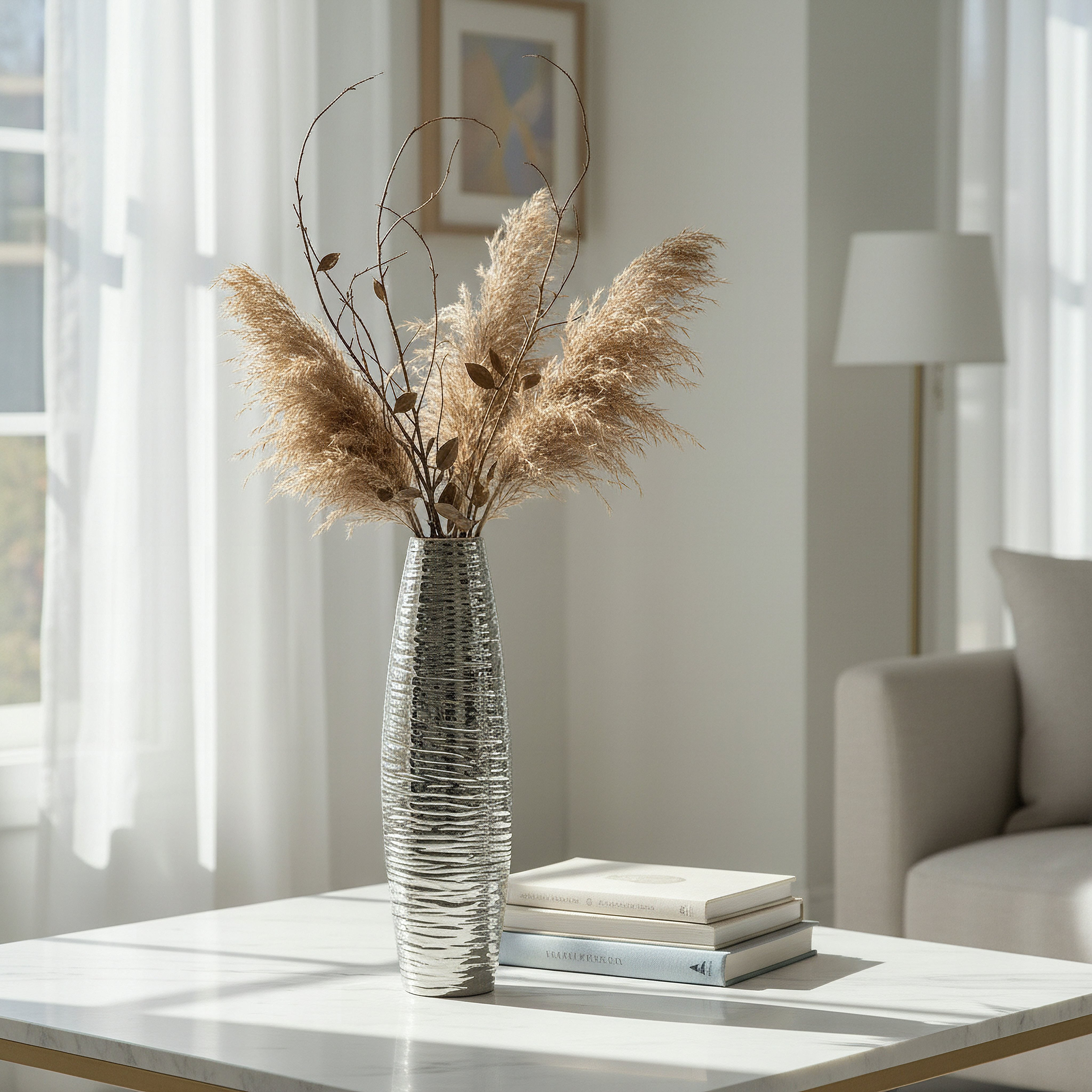 فازة سيراميك بارزة الملمس سانسا دوك من أوروم - 14x14x49 سم-hbxbedroom-decorandaccessories-vases-image-3