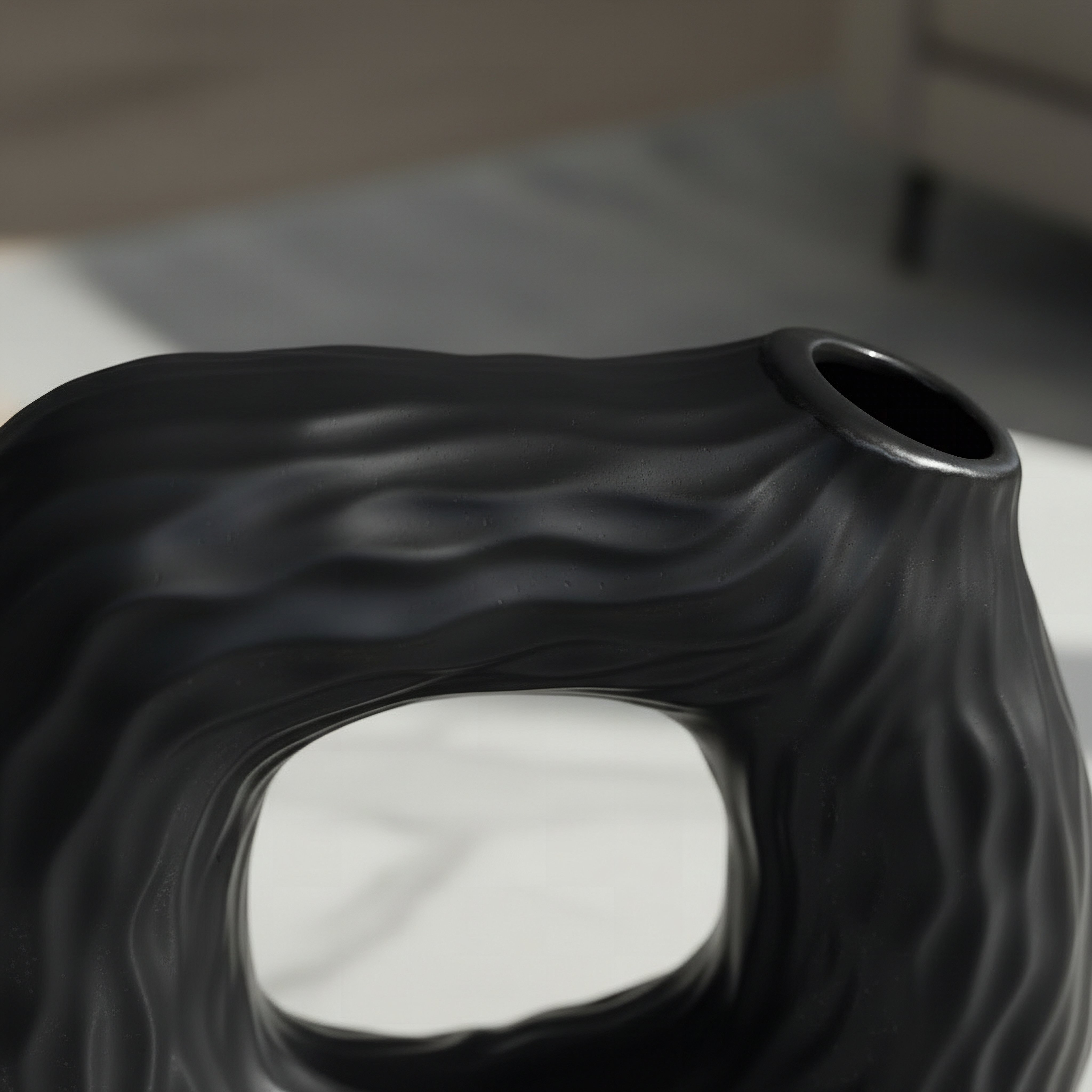 Sansa Roma Ceramic Textured Vase - 20x7x19 cm-hbxbedroom-decorandaccessories-vases-image-2