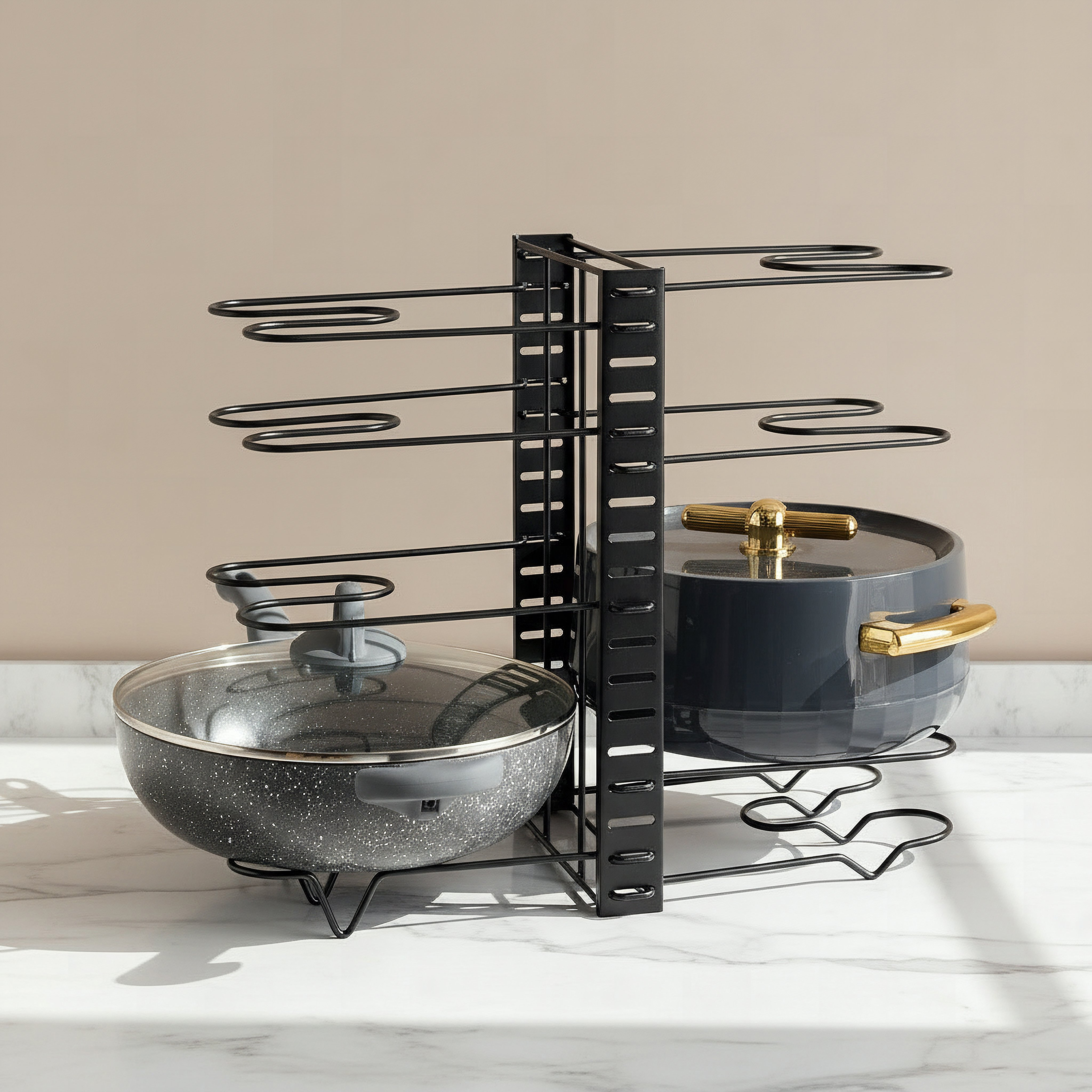 Daisy Dual Side Pots and Pans Organizer - 48x38x20.5 cm-hbxkitchen-kitchenware-kitchenaccessories-image-1