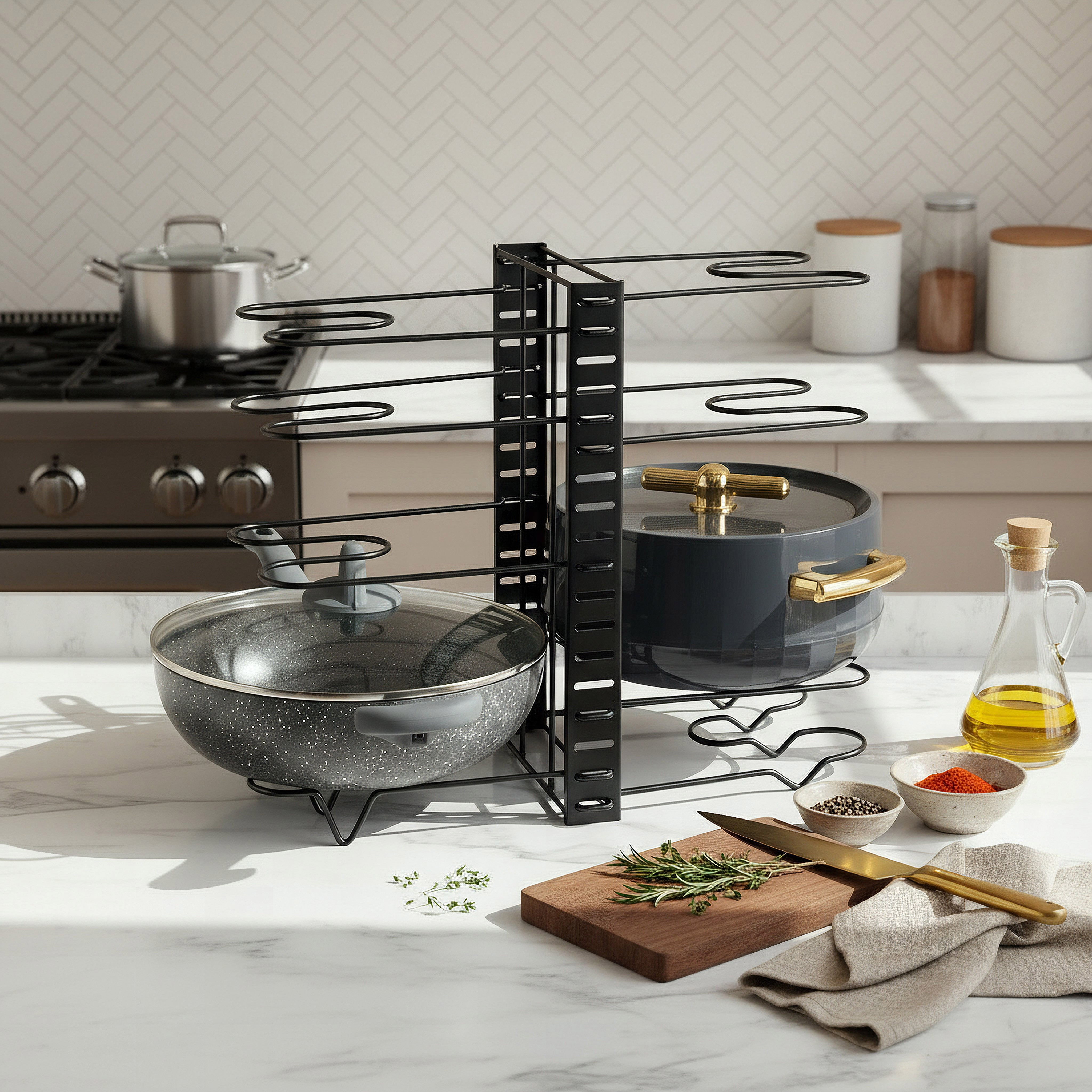 Daisy Dual Side Pots and Pans Organizer - 48x38x20.5 cm-hbxkitchen-kitchenware-kitchenaccessories-image-4