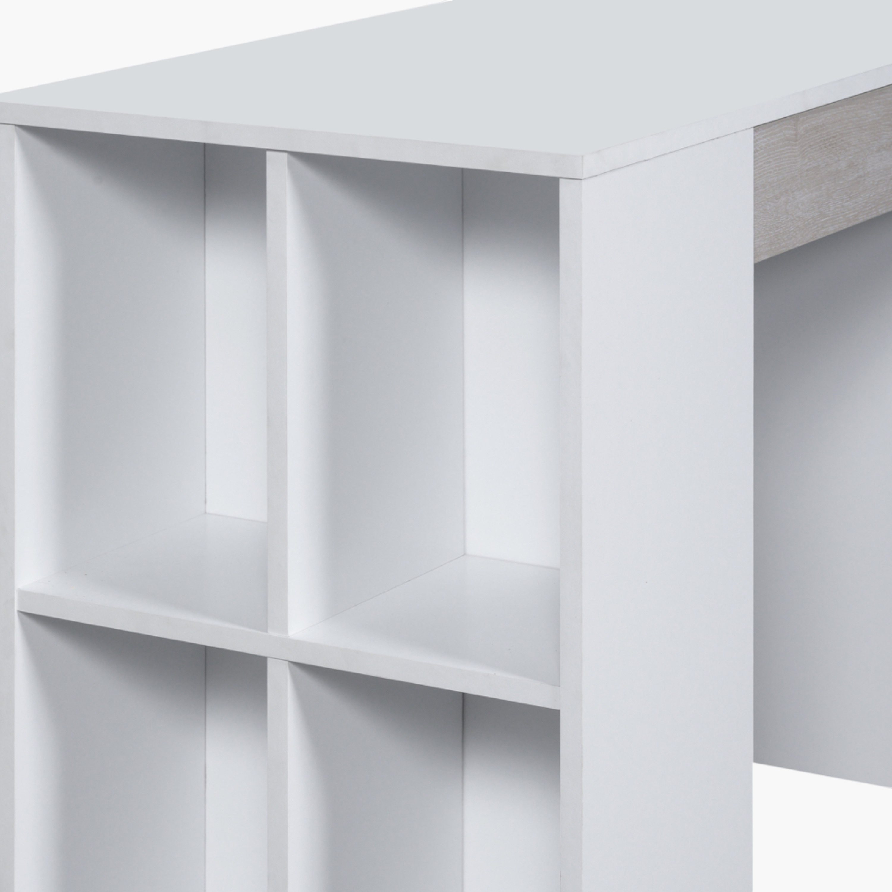 Ivory Mid Sleeper Single Bed with Study Desk and Storage - 90x190 cm-hbxkidsandyouth-bedsandbedsets-bunkbeds-single-image-8