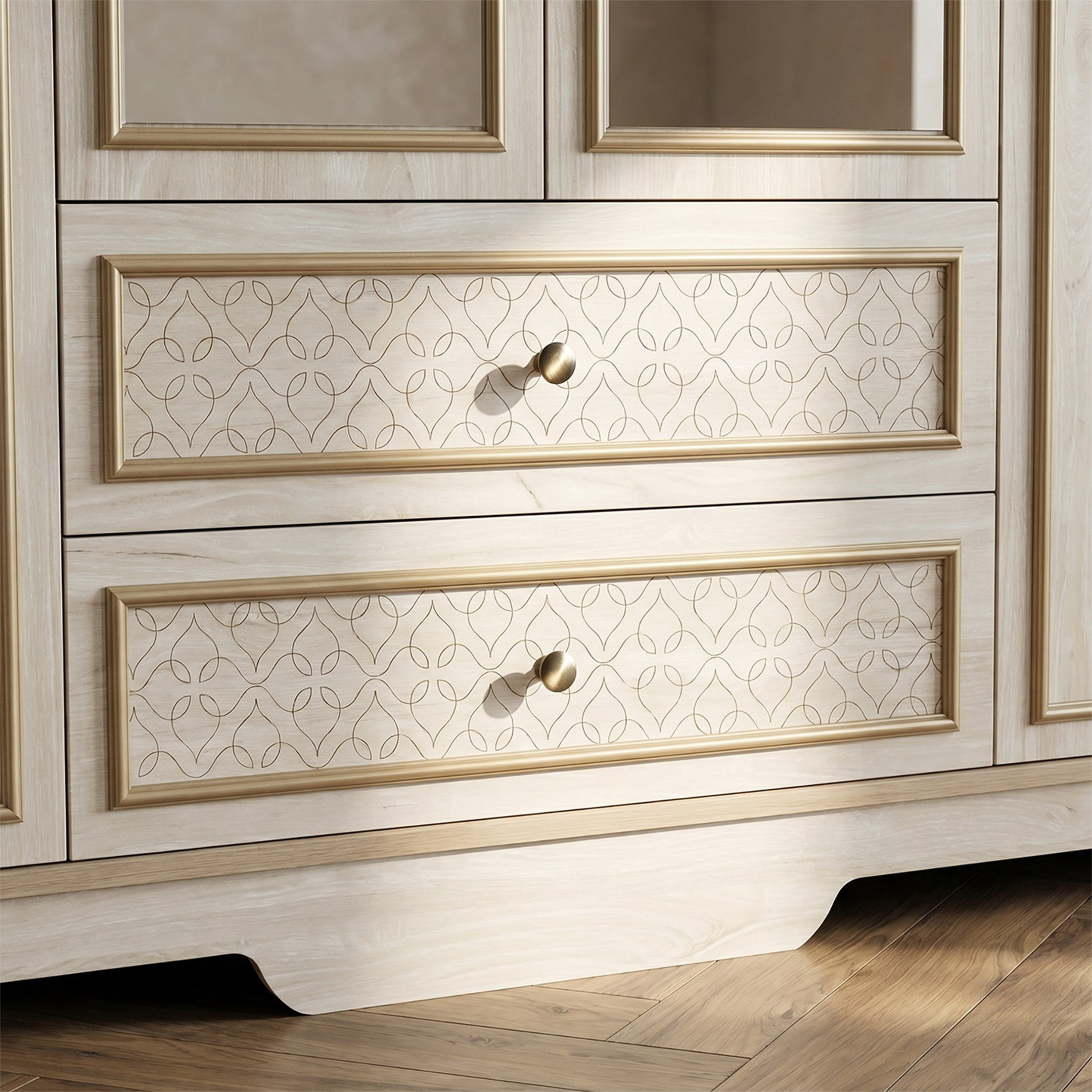 Glorenza 6-Door Wardrobe with 2 Drawers and Mirror-hbxfurniture-wardrobes-image-5