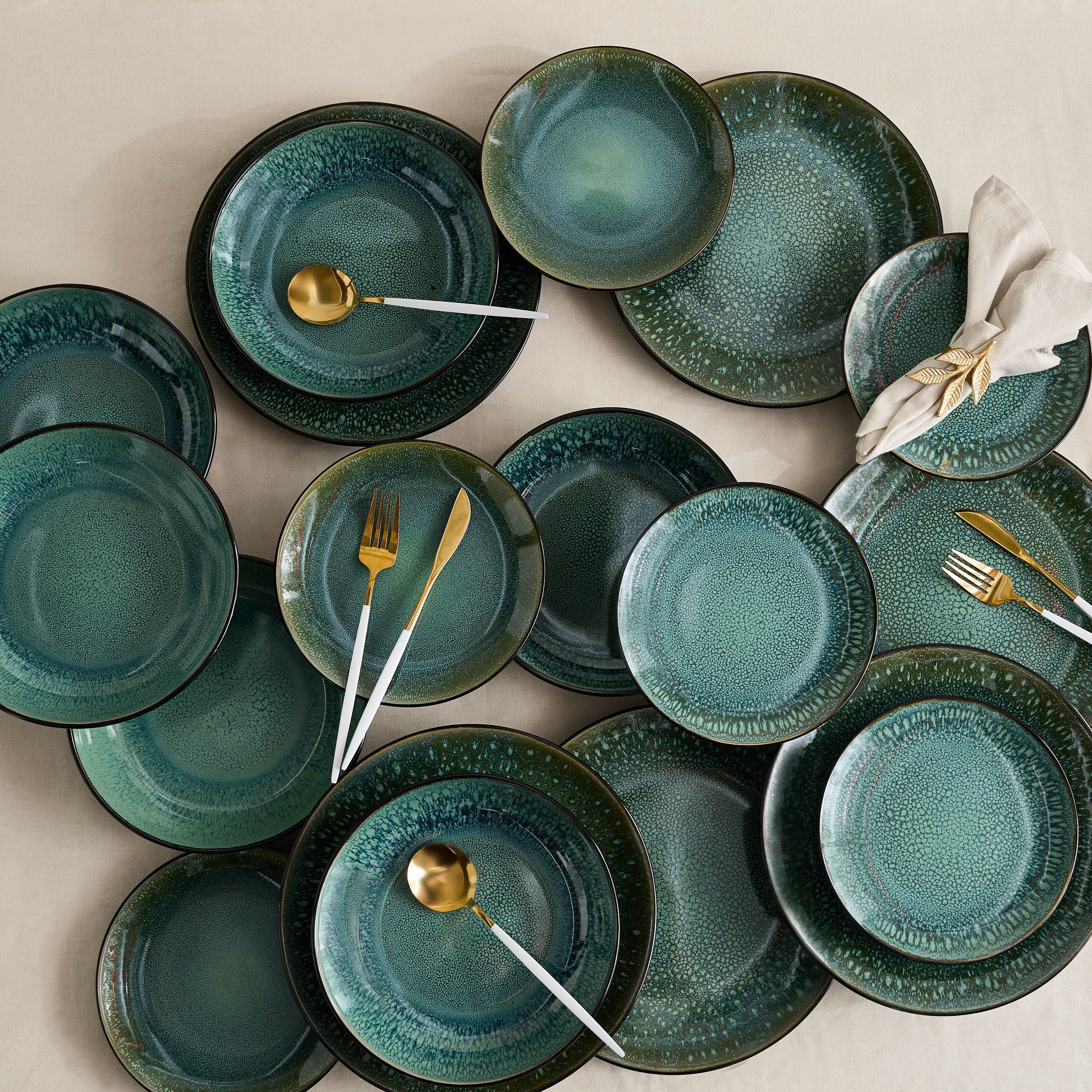 طقم عشاء خزف حجري 18 قطعة رياكتيف من إليجانزا - لـ6 أفراد-hbxdiningroom-tabletop-dinnersets-image-1