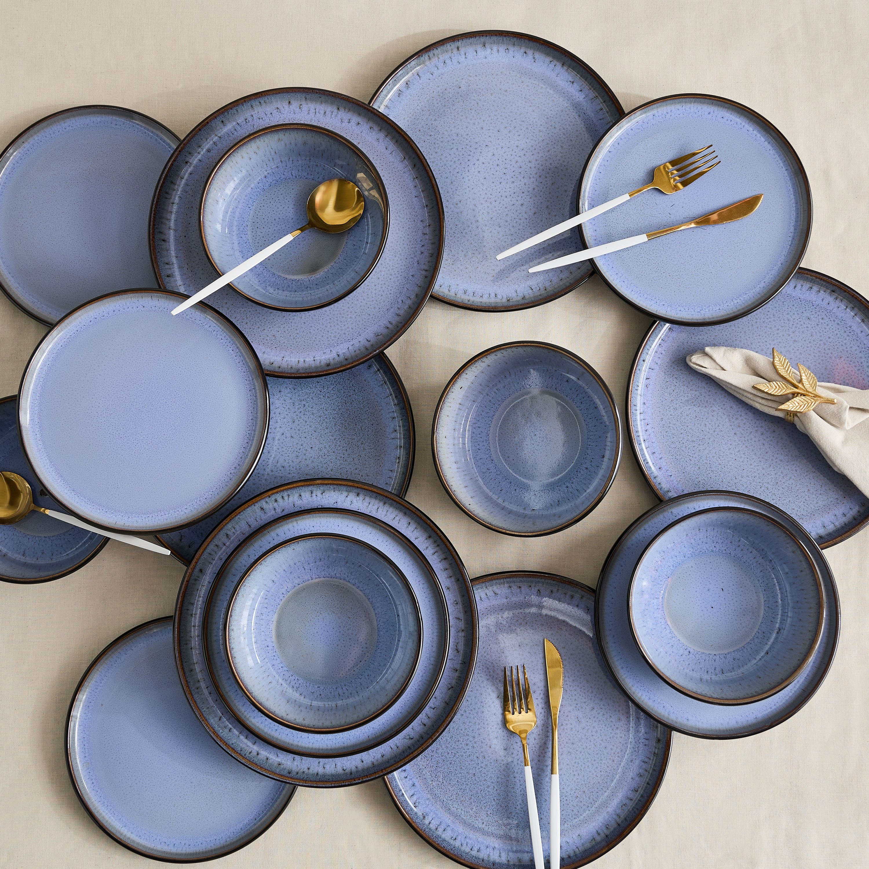 طقم عشاء خزف حجري 18 قطعة رياكتيف من إليجانزا - لـ6 أفراد-hbxdiningroom-tabletop-dinnersets-image-1