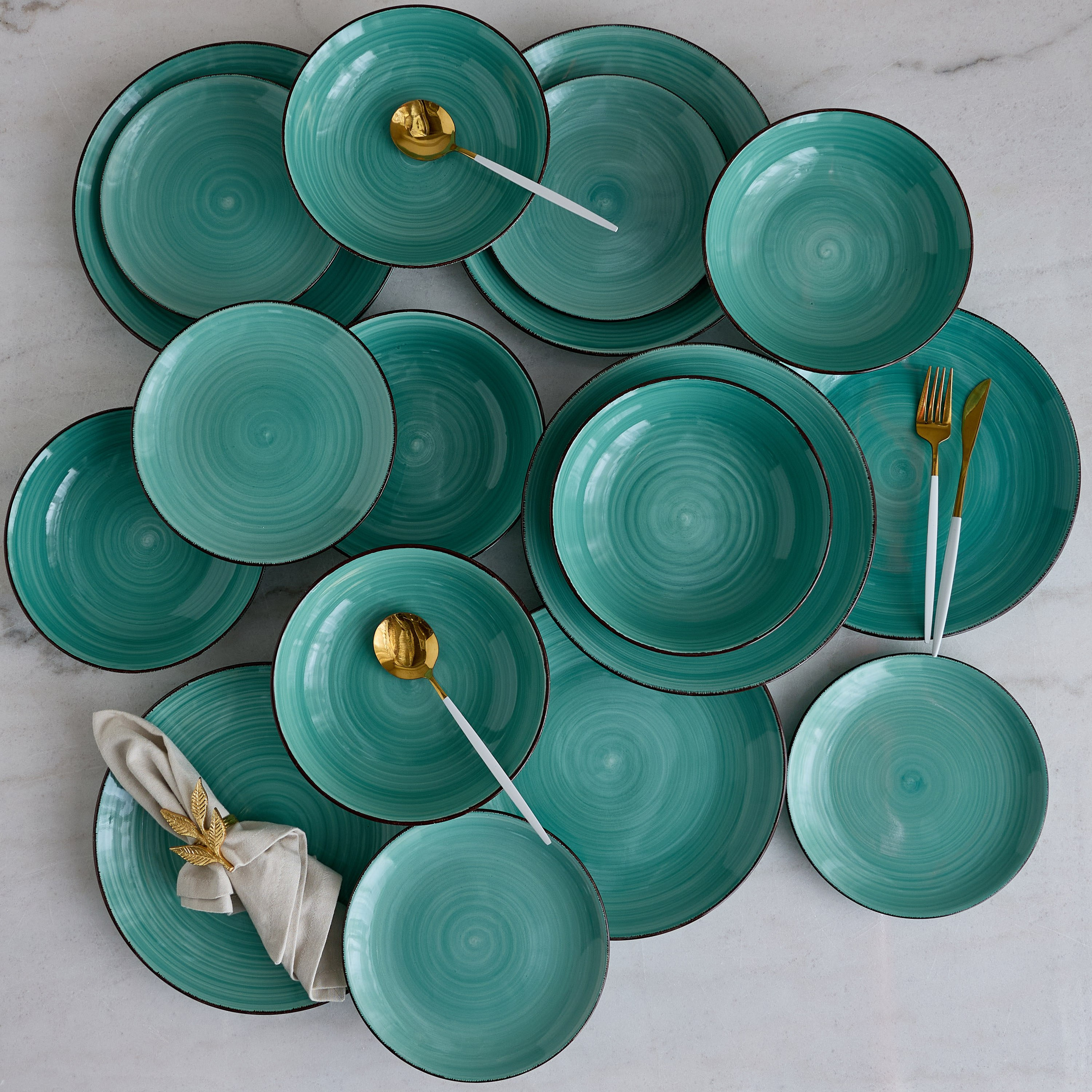 طقم عشاء من الخزف الحجري 18 قطعة لـ6 أفراد من إليجانزا-hbxdiningroom-tabletop-dinnersets-image-5