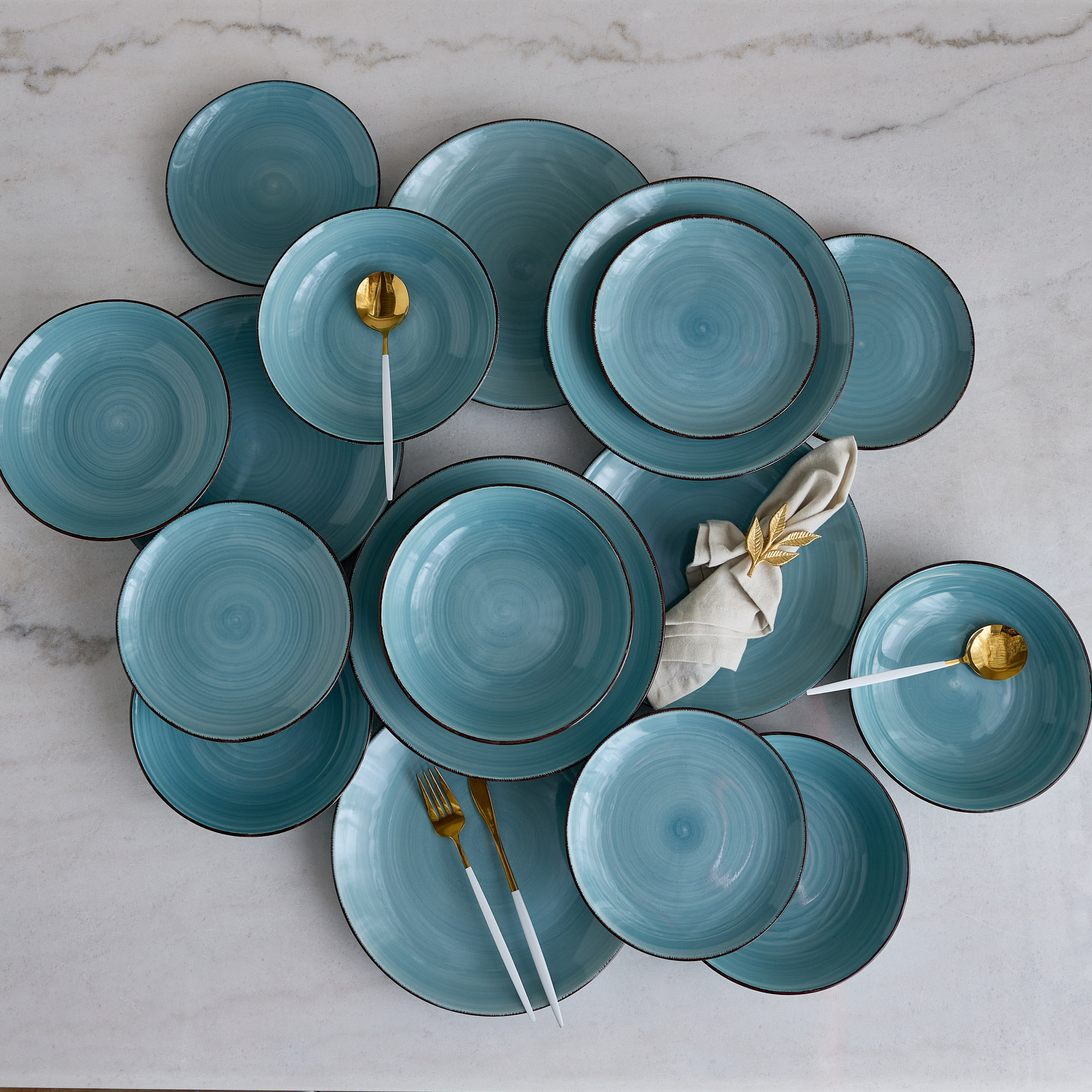 طقم عشاء من الخزف الحجري 18 قطعة لـ6 أفراد من إليجانزا-hbxdiningroom-tabletop-dinnersets-image-5