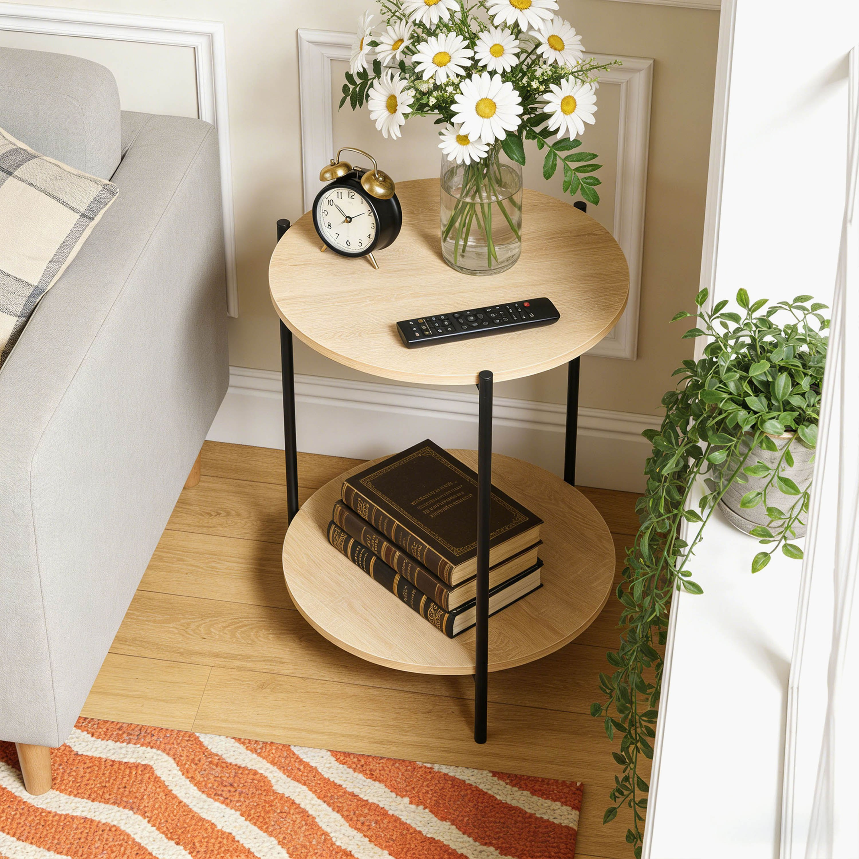 Movo Lola Round End Table with Shelf-hbxfurniture-livingroom-endtables-image-2