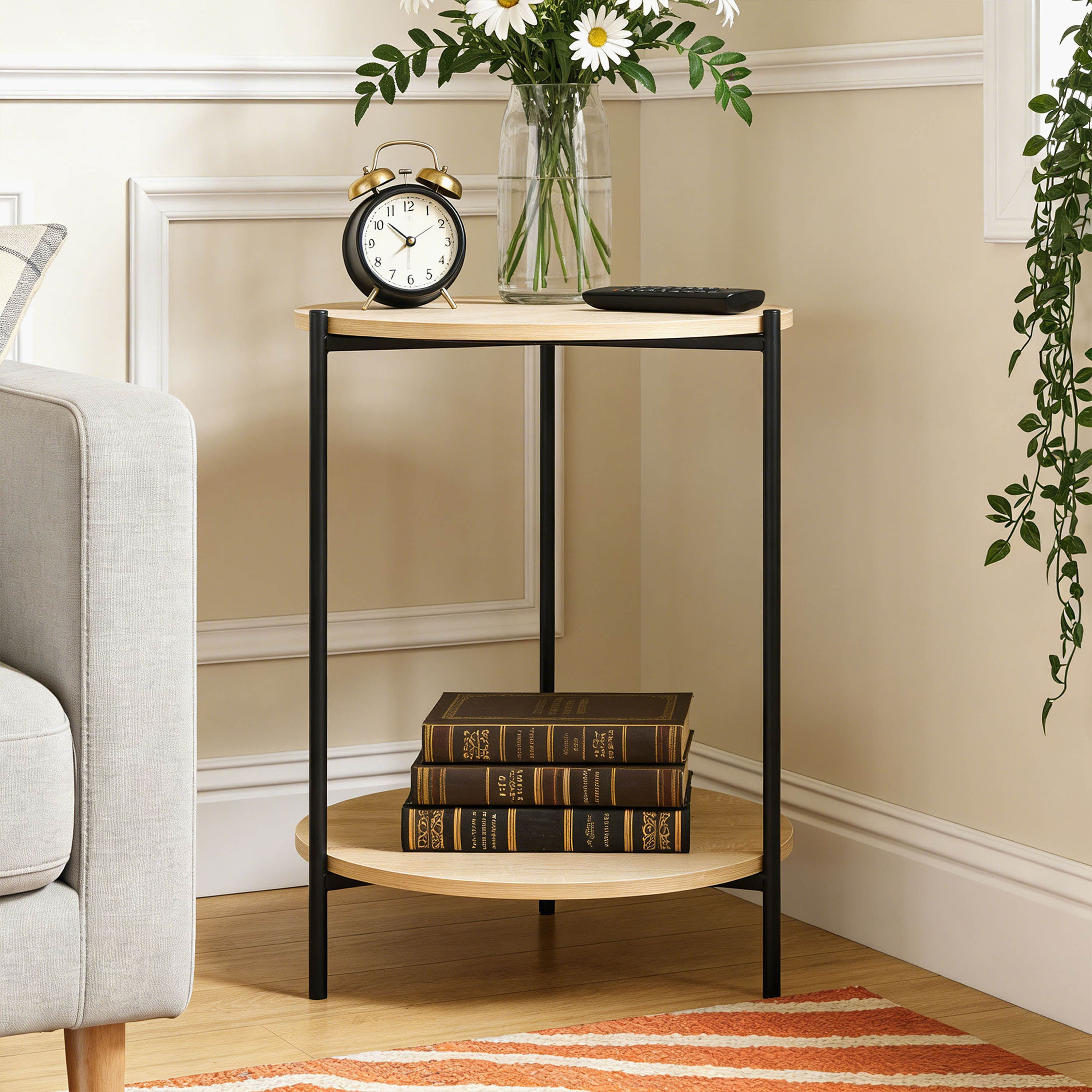 Movo Lola Round End Table with Shelf-hbxfurniture-livingroom-endtables-image-3