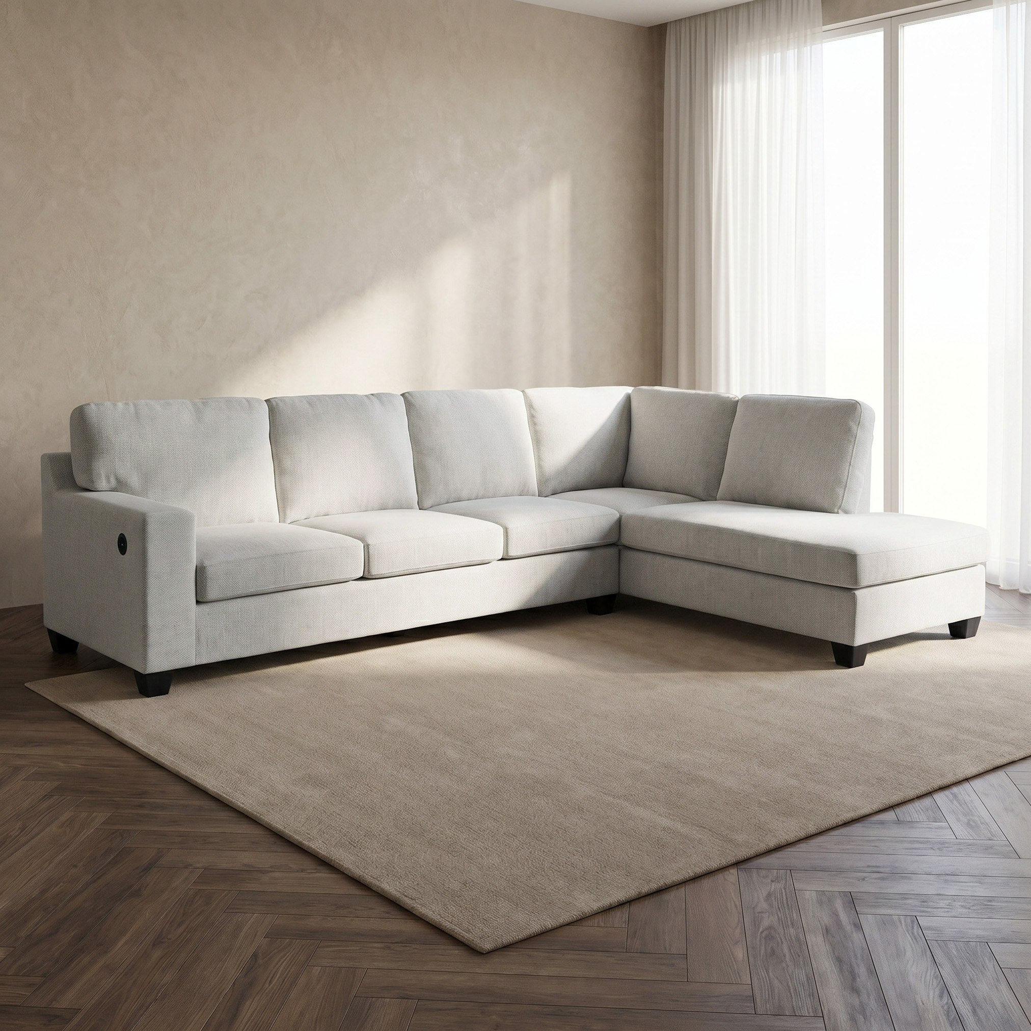 Simpson Nxt 4-Seater Right Corner Fabric Sofa with USB Port-hbxlivingroom-sofasandarmchairs-cornersofas-image-1