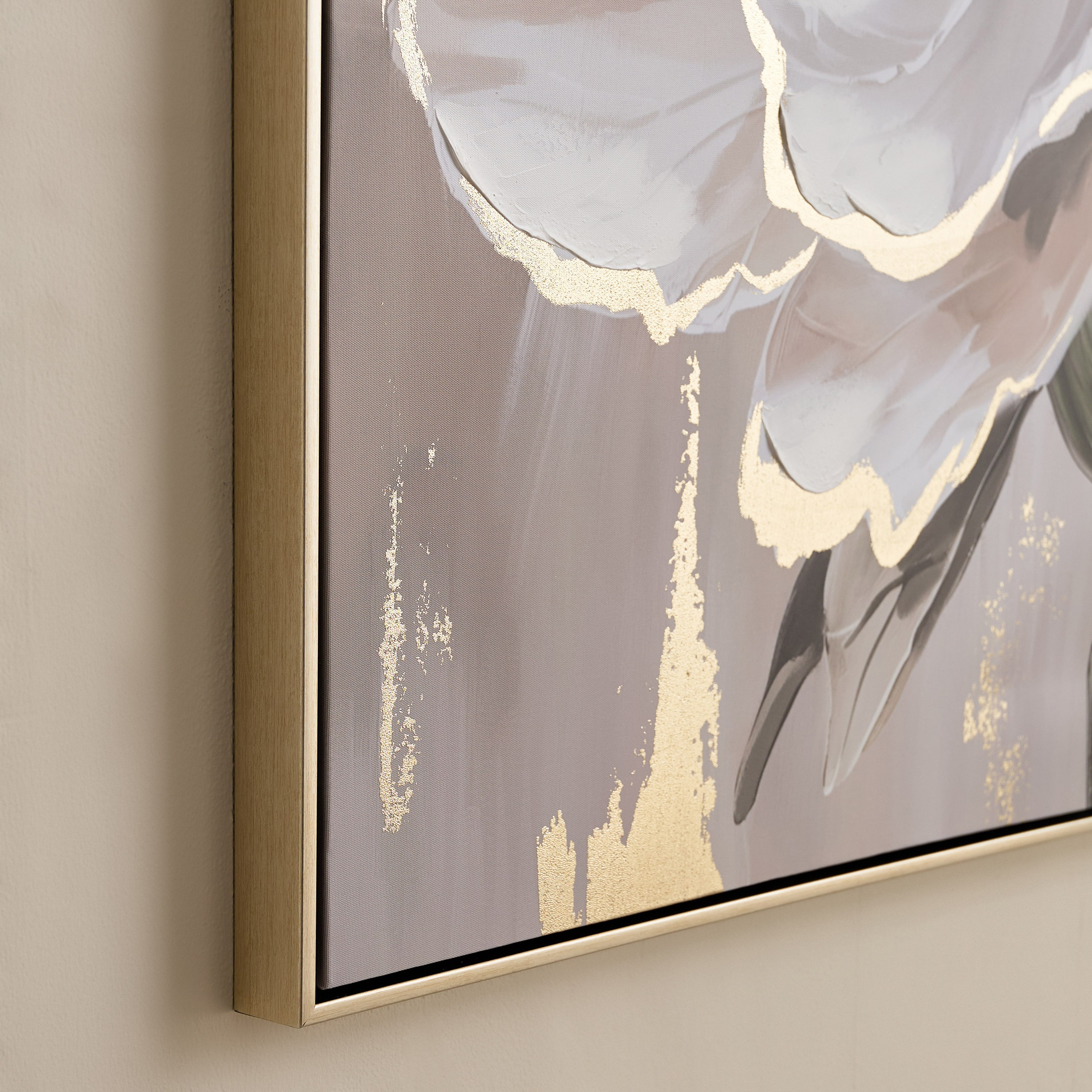 Vivid Solid Wood Stretcher Framed 60% Hand Painted Transparent Flower Canvas Art - 80x120 cm-hbxdiningroom-walldecor-framedpictures-image-3