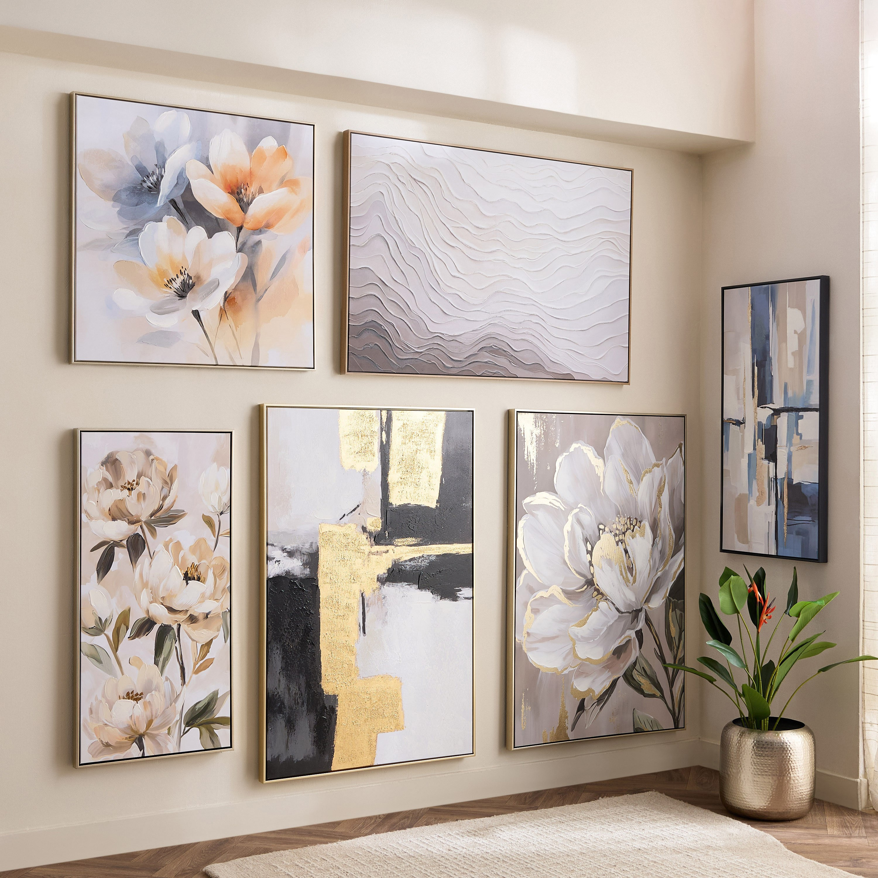Vivid Solid Wood Stretcher Framed 60% Hand Painted Transparent Flower Canvas Art - 80x120 cm-hbxdiningroom-walldecor-framedpictures-image-5