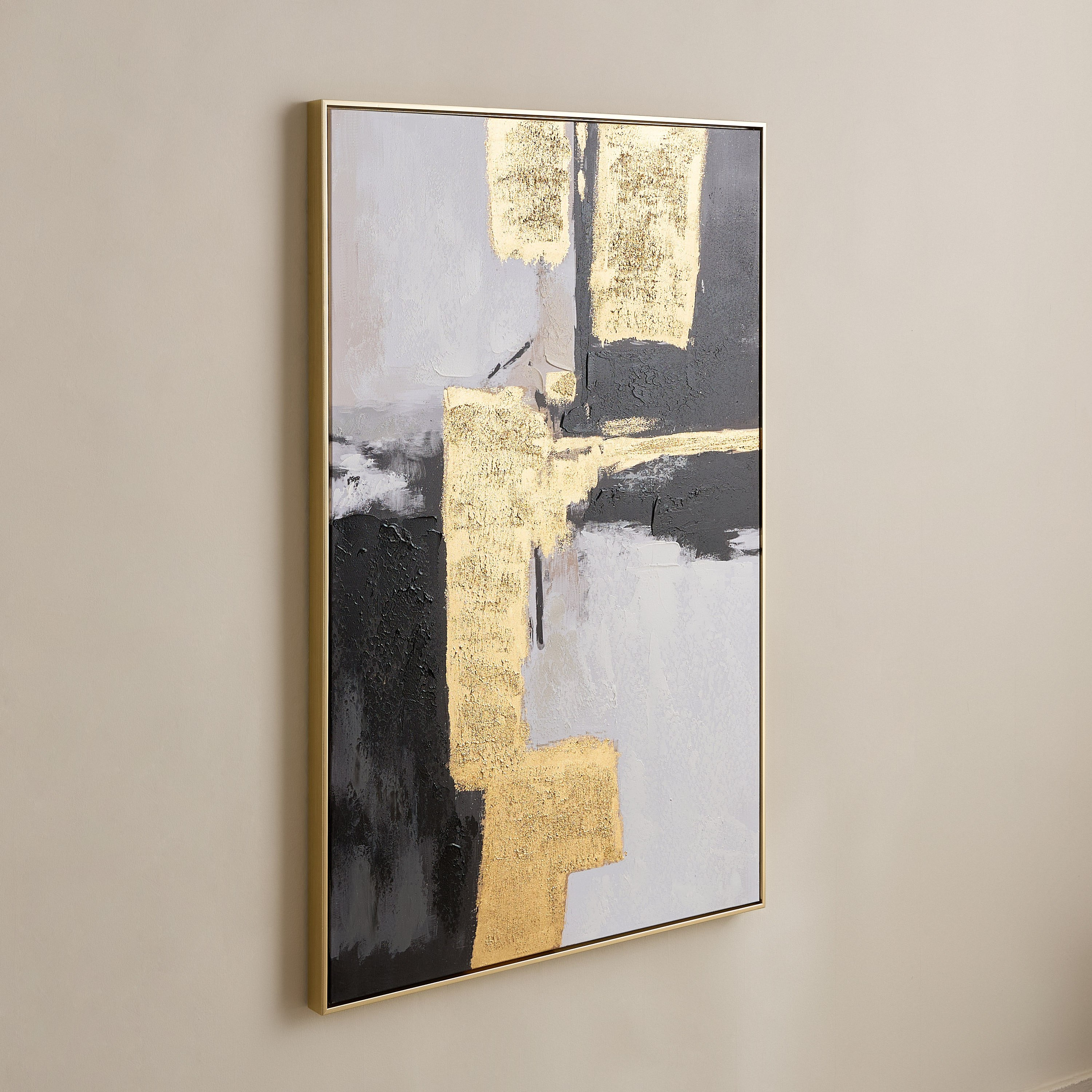 Vivid Solid Wood Stretcher Framed 80% Hand Painted Lime Abstract Canvas Art - 80x120 cm-hbxdiningroom-walldecor-framedpictures-image-1