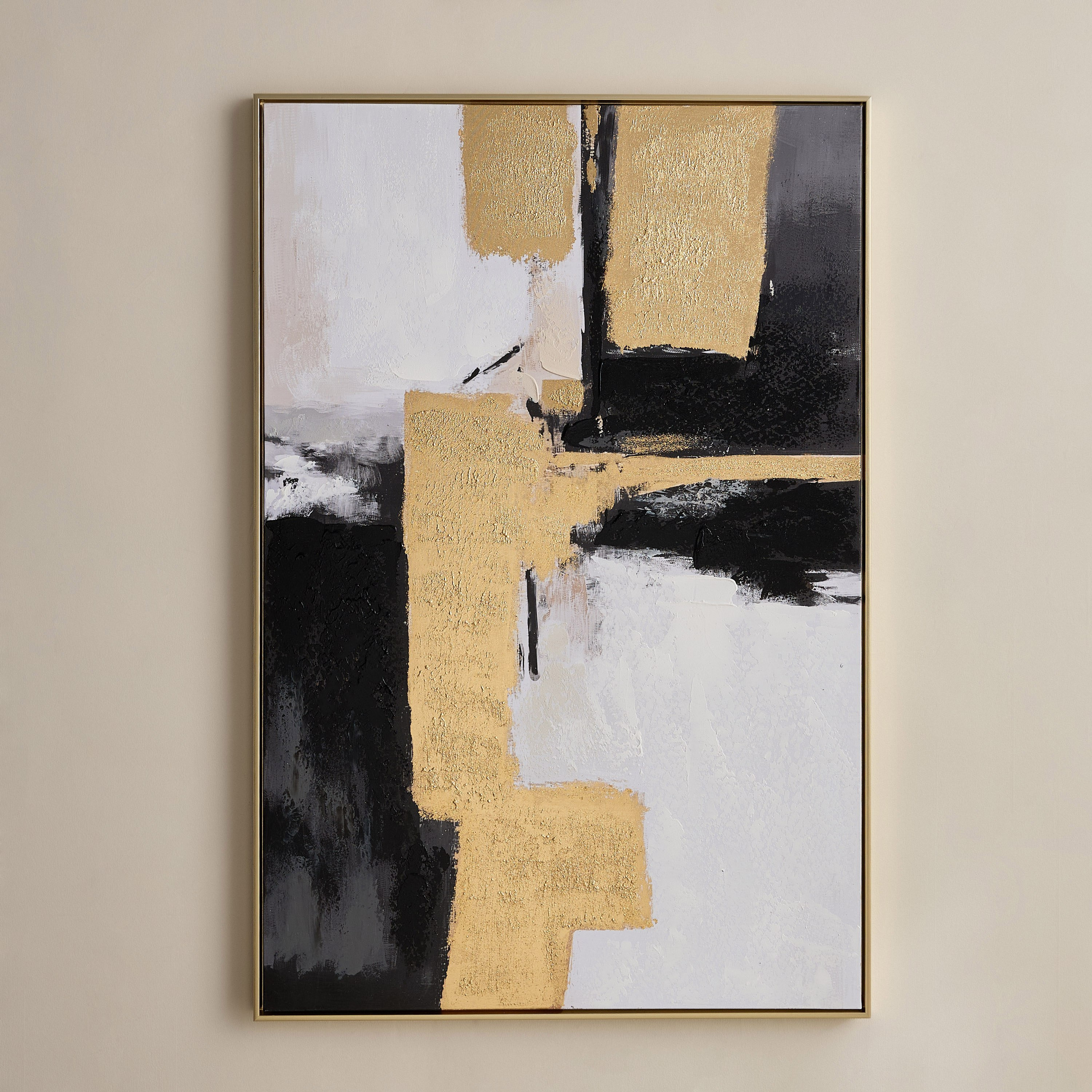 Vivid Solid Wood Stretcher Framed 80% Hand Painted Lime Abstract Canvas Art - 80x120 cm-hbxdiningroom-walldecor-framedpictures-image-2