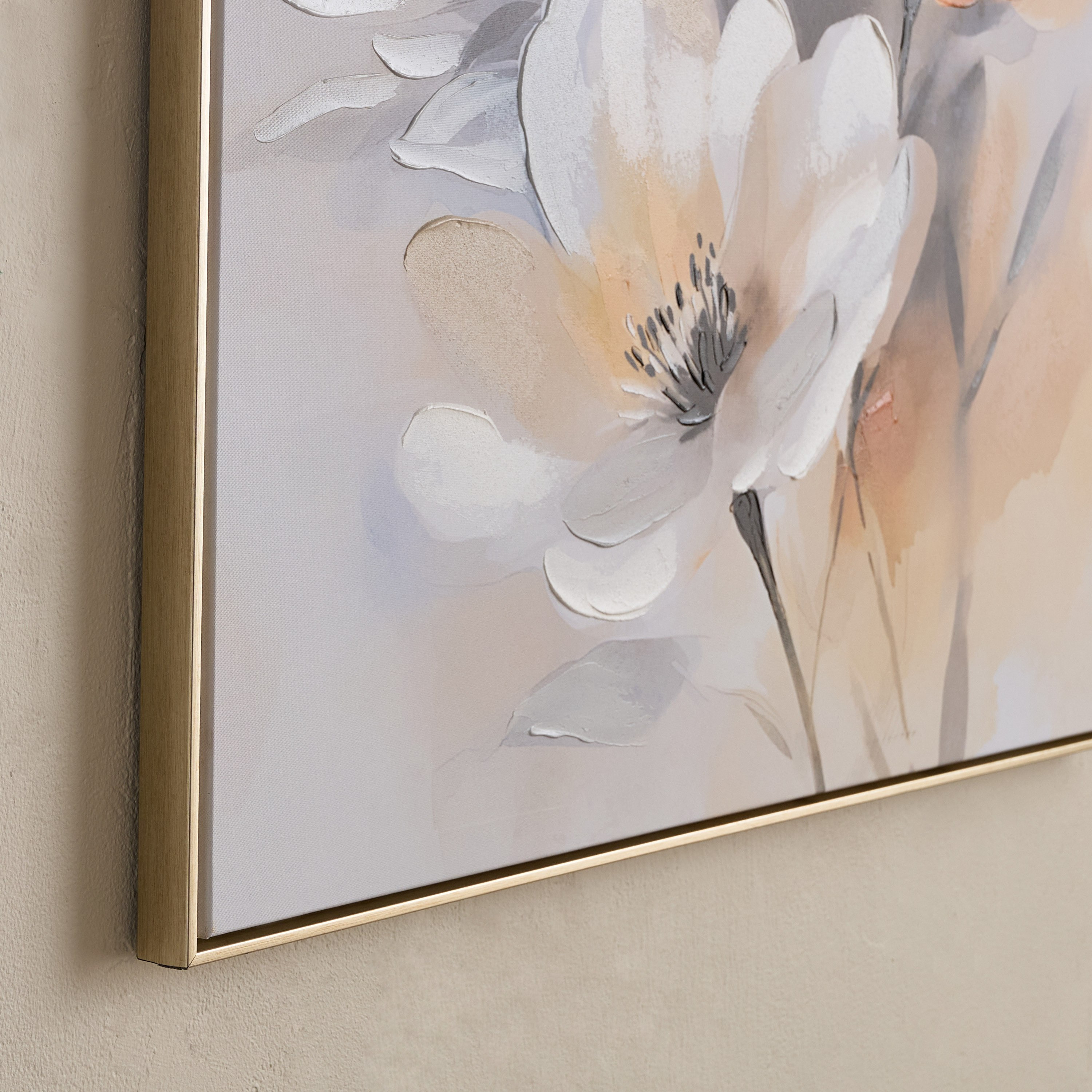 لوحة زهور مشدودة مؤطرة مرسومة يدويًا بنسبة 60% من فيفيد - 80x80 سم-hbxdiningroom-walldecor-framedpictures-image-3