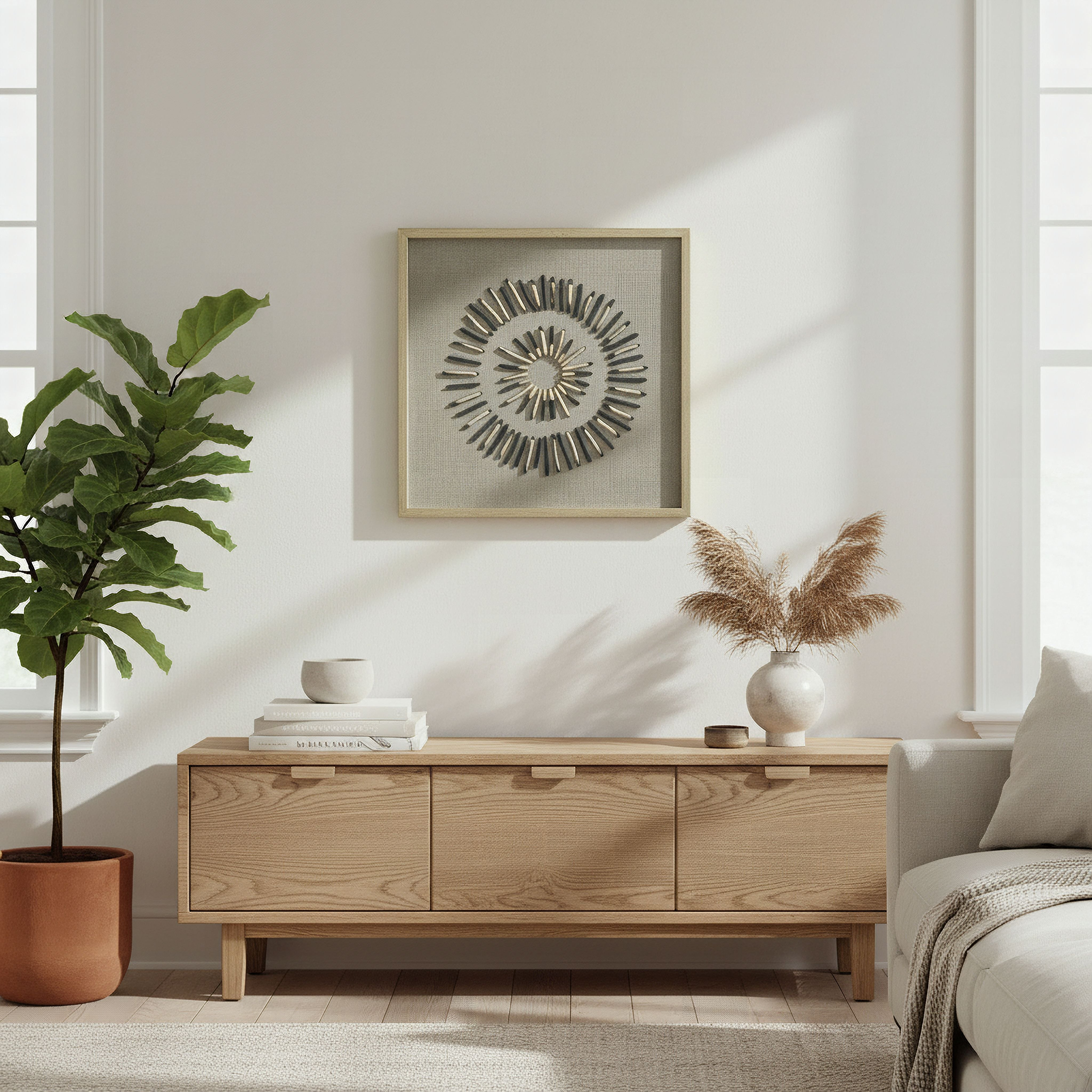 زينة صندوق ظلال فاخرة مع خشب طبيعي أوليفيا من مونوكروم-hbxdiningroom-walldecor-wallart-image-4