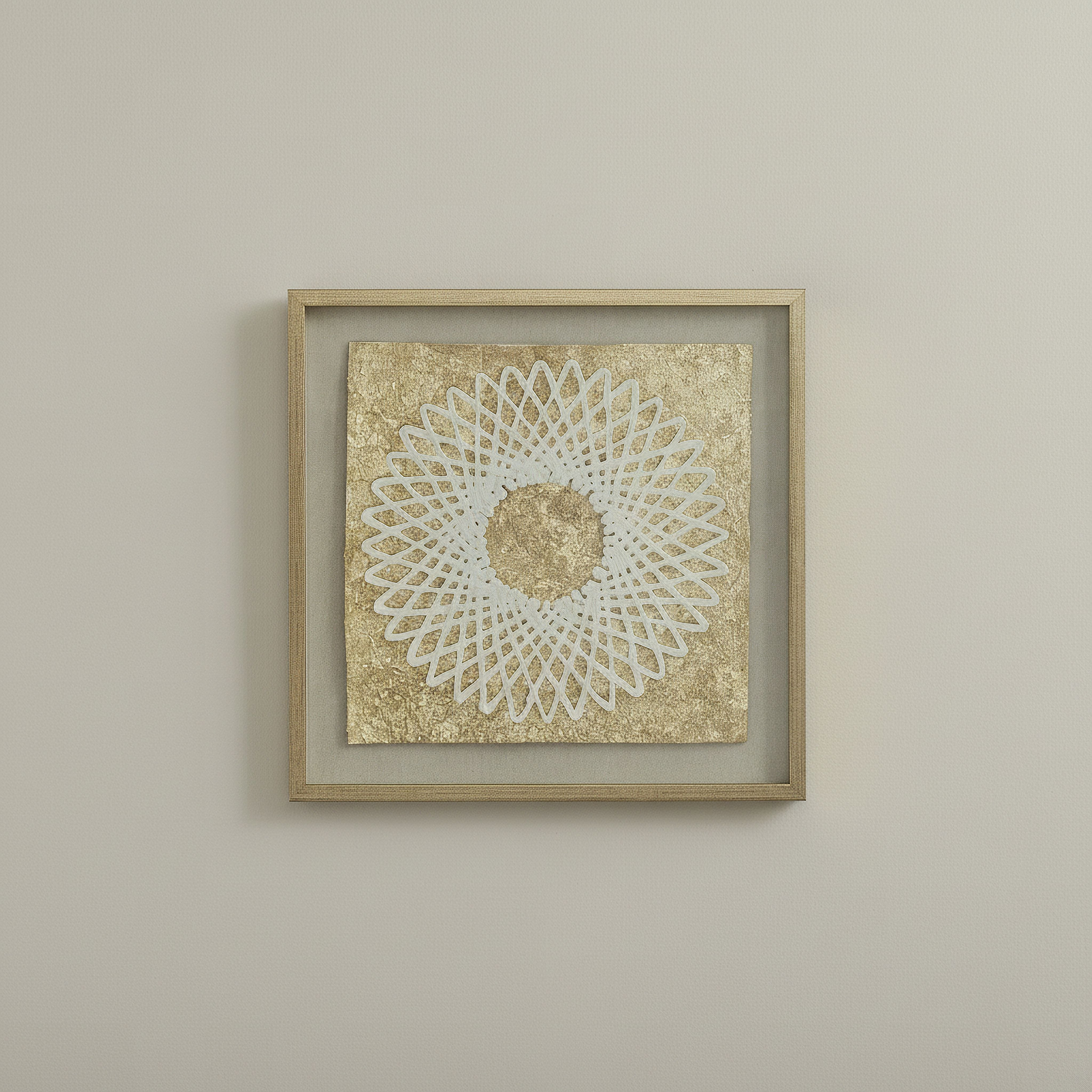 Aurum Olivia Luxe Paper Shadow Box with Frame - 60x60 cm-hbxdiningroom-walldecor-wallart-image-1