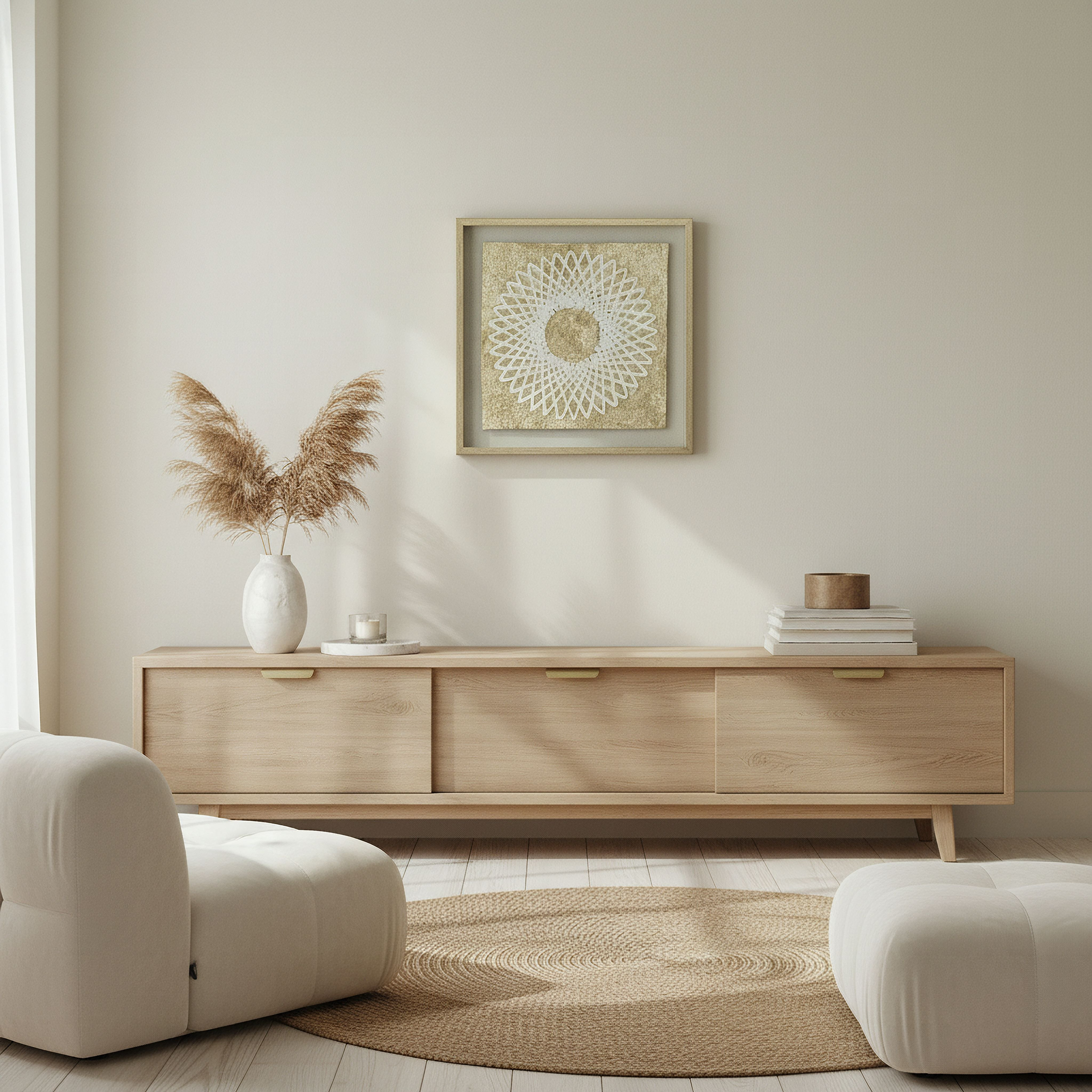 Aurum Olivia Luxe Paper Shadow Box with Frame - 60x60 cm-hbxdiningroom-walldecor-wallart-image-4