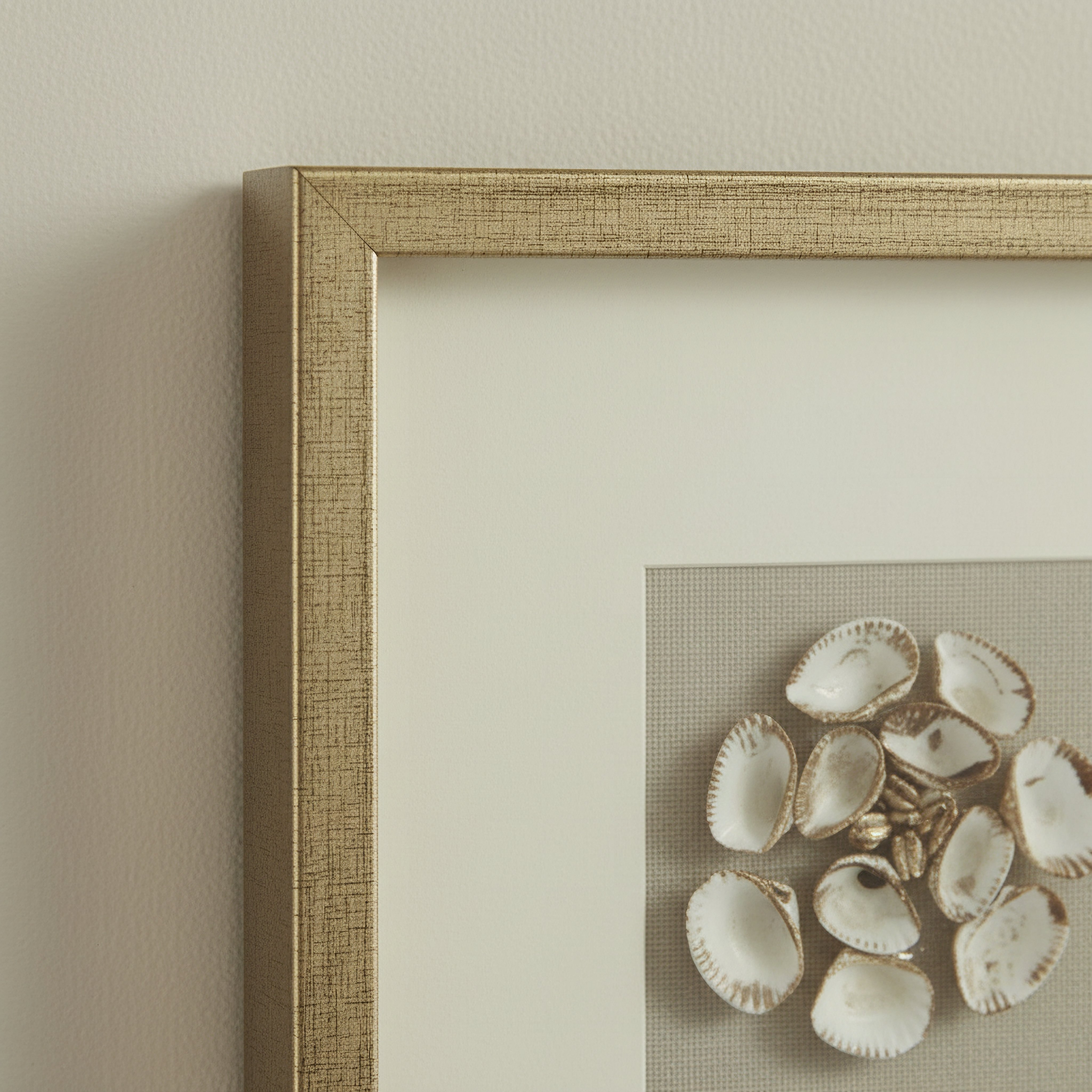 Aurum Olivia Luxe Shell Shadow Box with Frame - 60x60 cm-hbxdiningroom-walldecor-wallart-image-2
