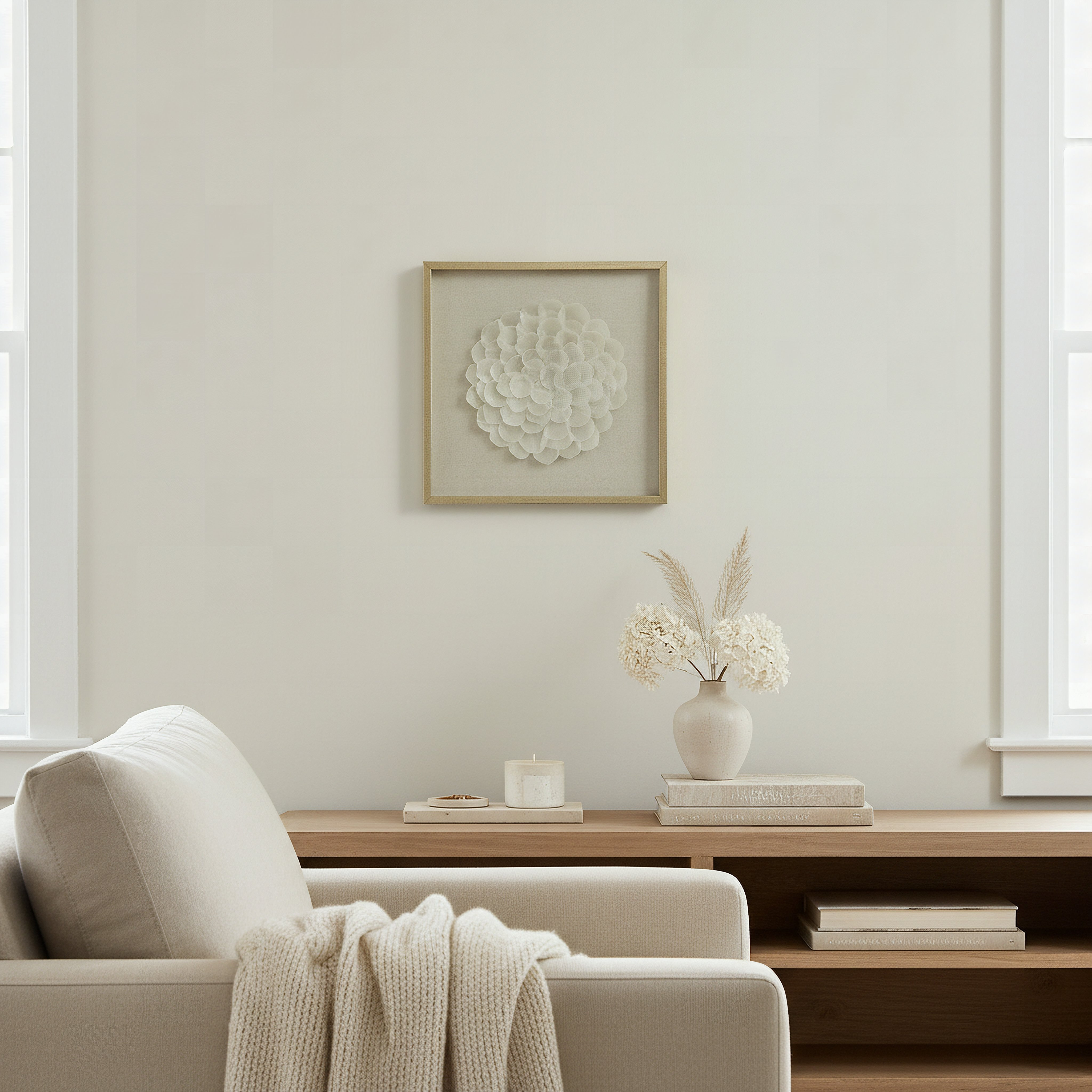 صندوق ظل صدف فاخر بإطار أوليفيا من مونوكروم - 60x60 سم-hbxdiningroom-walldecor-wallart-image-4