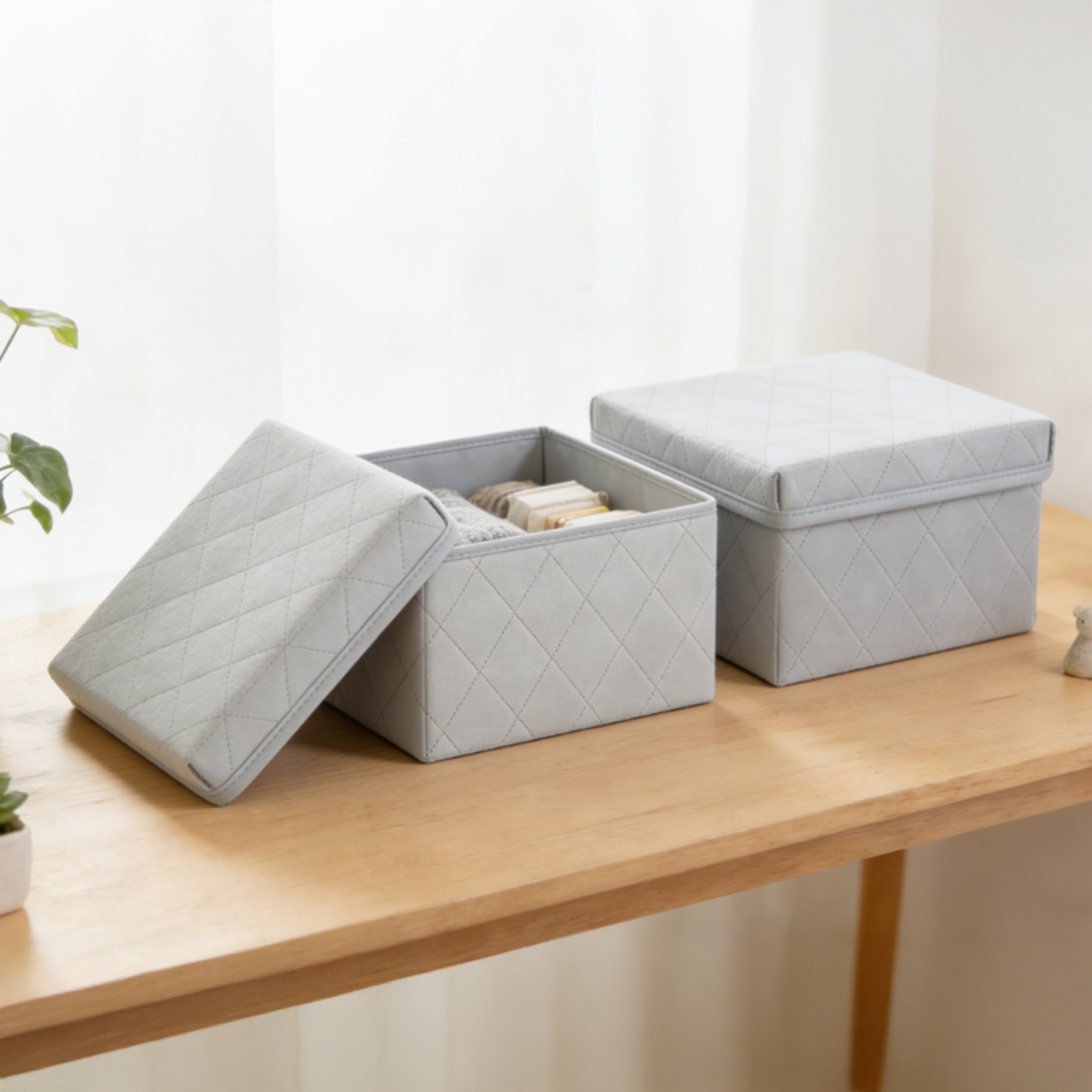 Caven Velvet Rectangular Storage Box - Set of 2-hbxkidsandyouth-storage-organisers-image-1