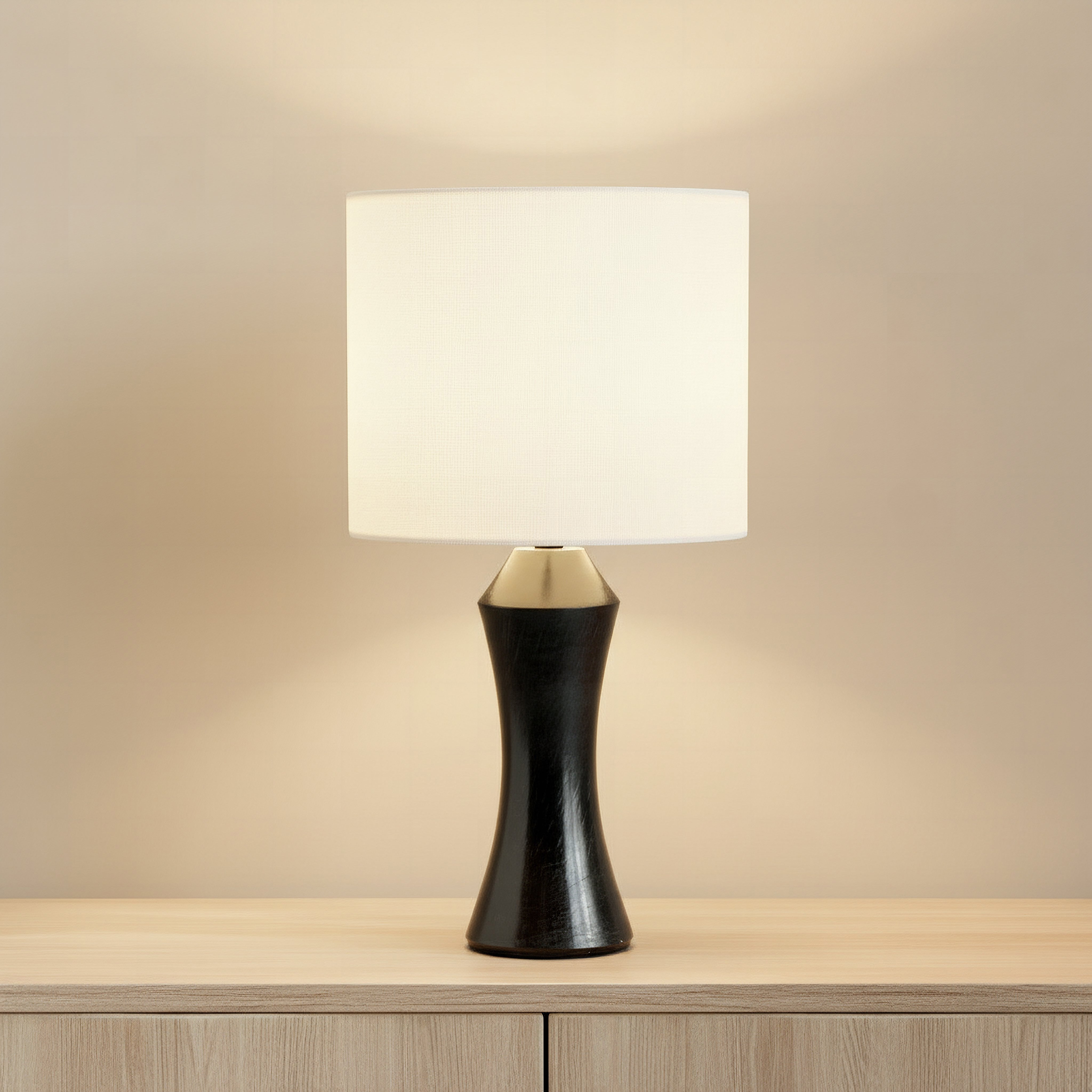 Pearson Marble Table Lamp with Linen Shade - 17.7x36 cm-hbxbedroom-lighting-tablelamps-image-2