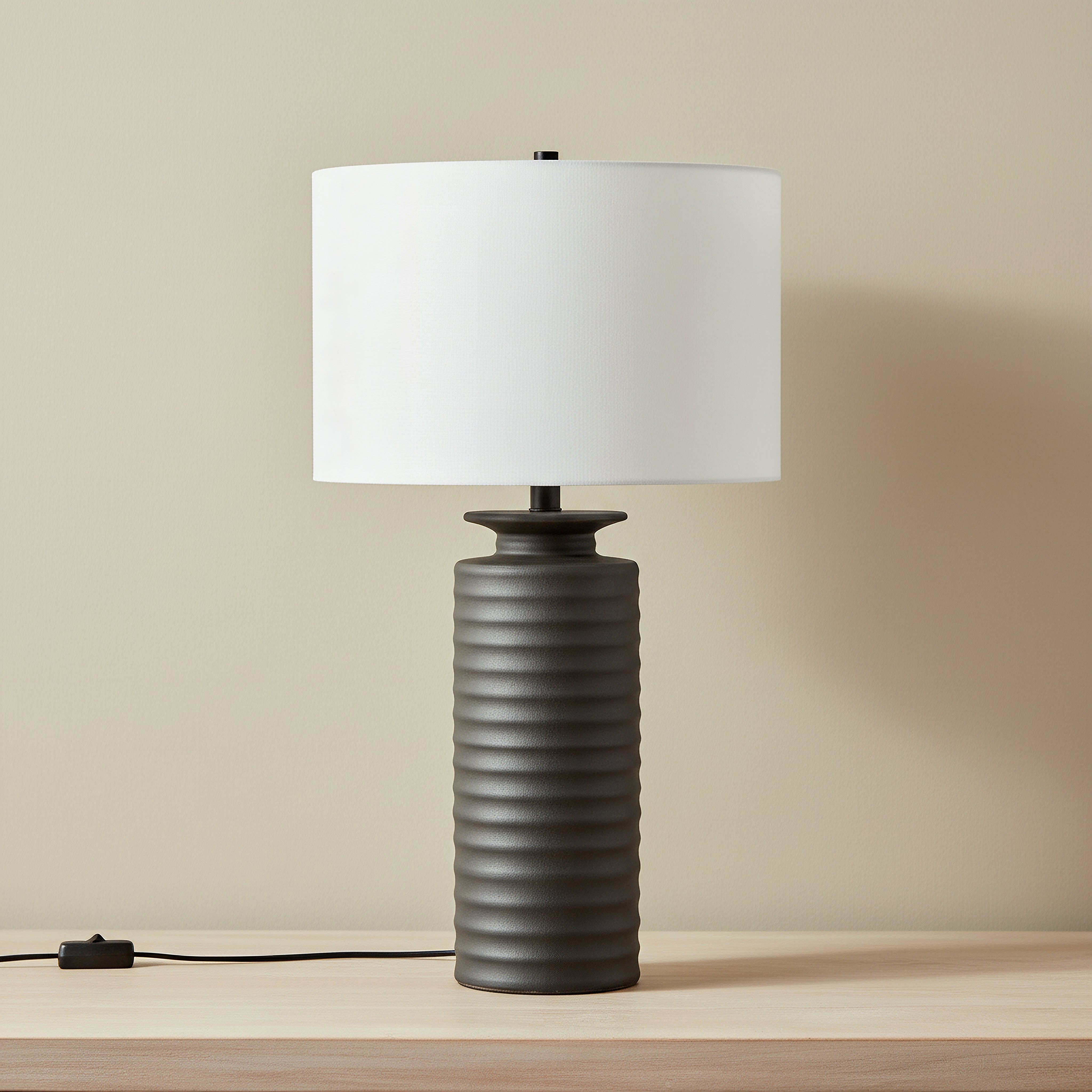 Pearson Ceramic Table Lamp with Linen Shade - 38x66.5 cm-hbxbedroom-lighting-tablelamps-image-1