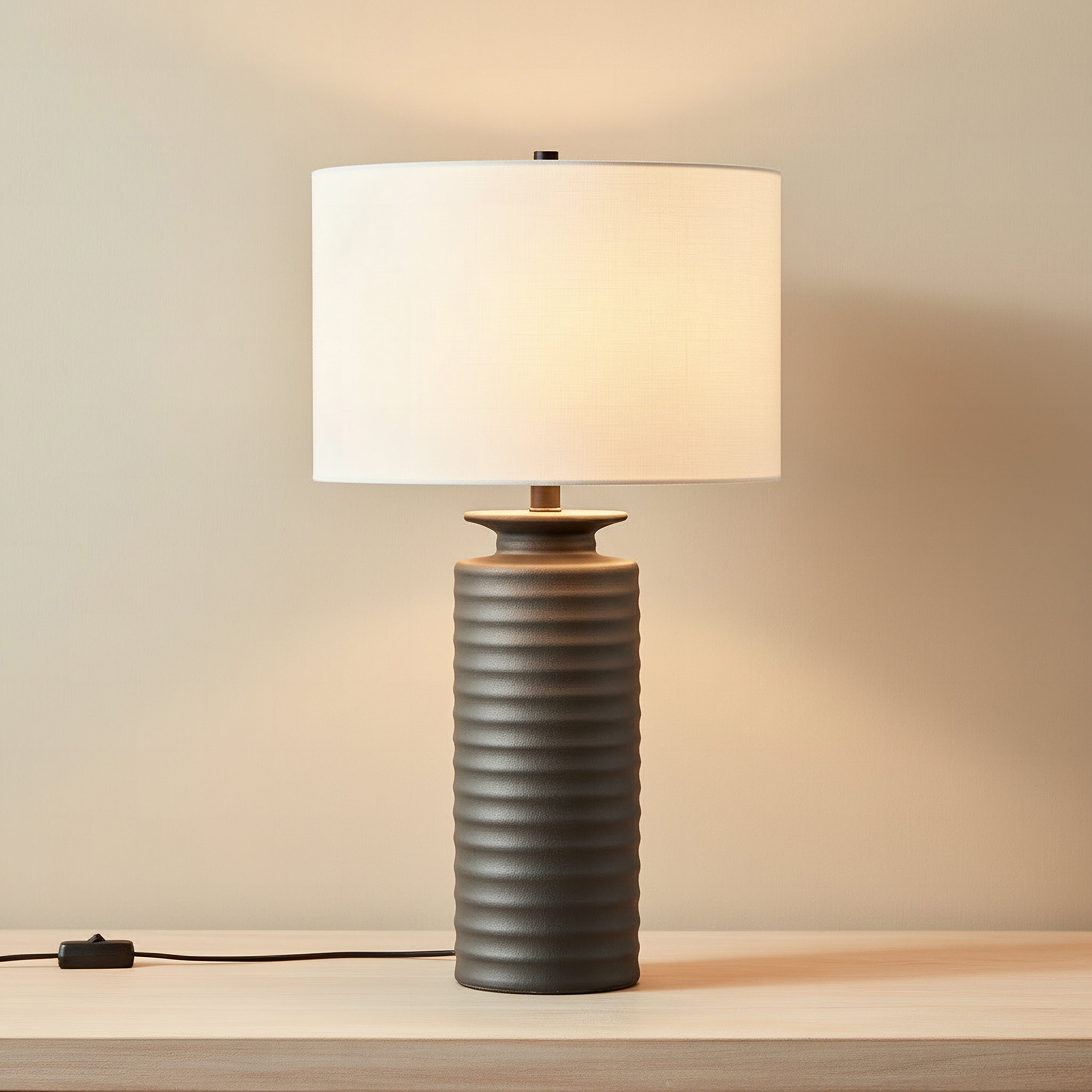 Pearson Ceramic Table Lamp with Linen Shade - 38x66.5 cm-hbxbedroom-lighting-tablelamps-image-2