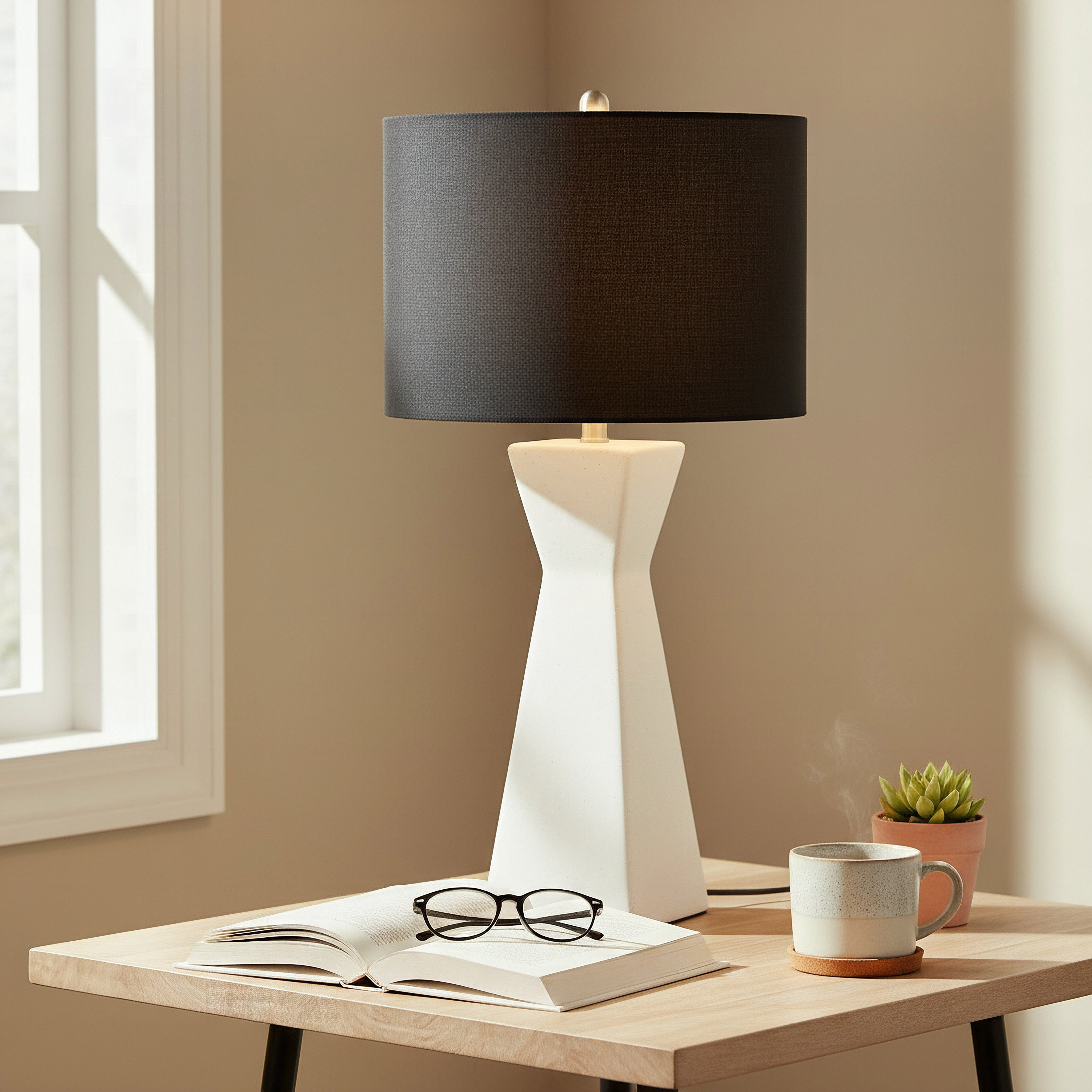 Pearson Ceramic Table Lamp with Linen Shade - 40x83.8 cm-hbxbedroom-lighting-tablelamps-image-5