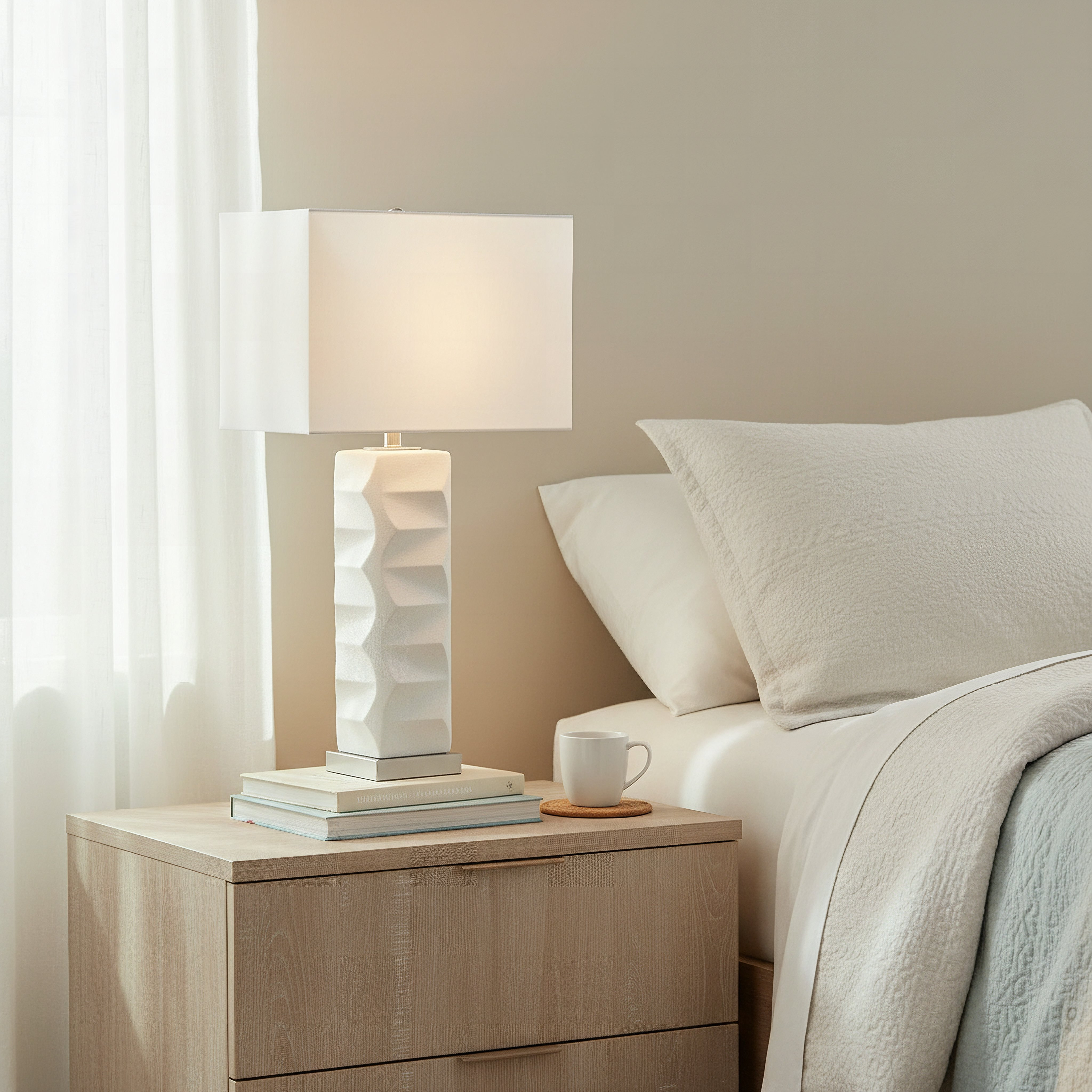 Pearson Ceramic Table Lamp with Linen Shade - 38x62 cm-hbxbedroom-lighting-tablelamps-image-5