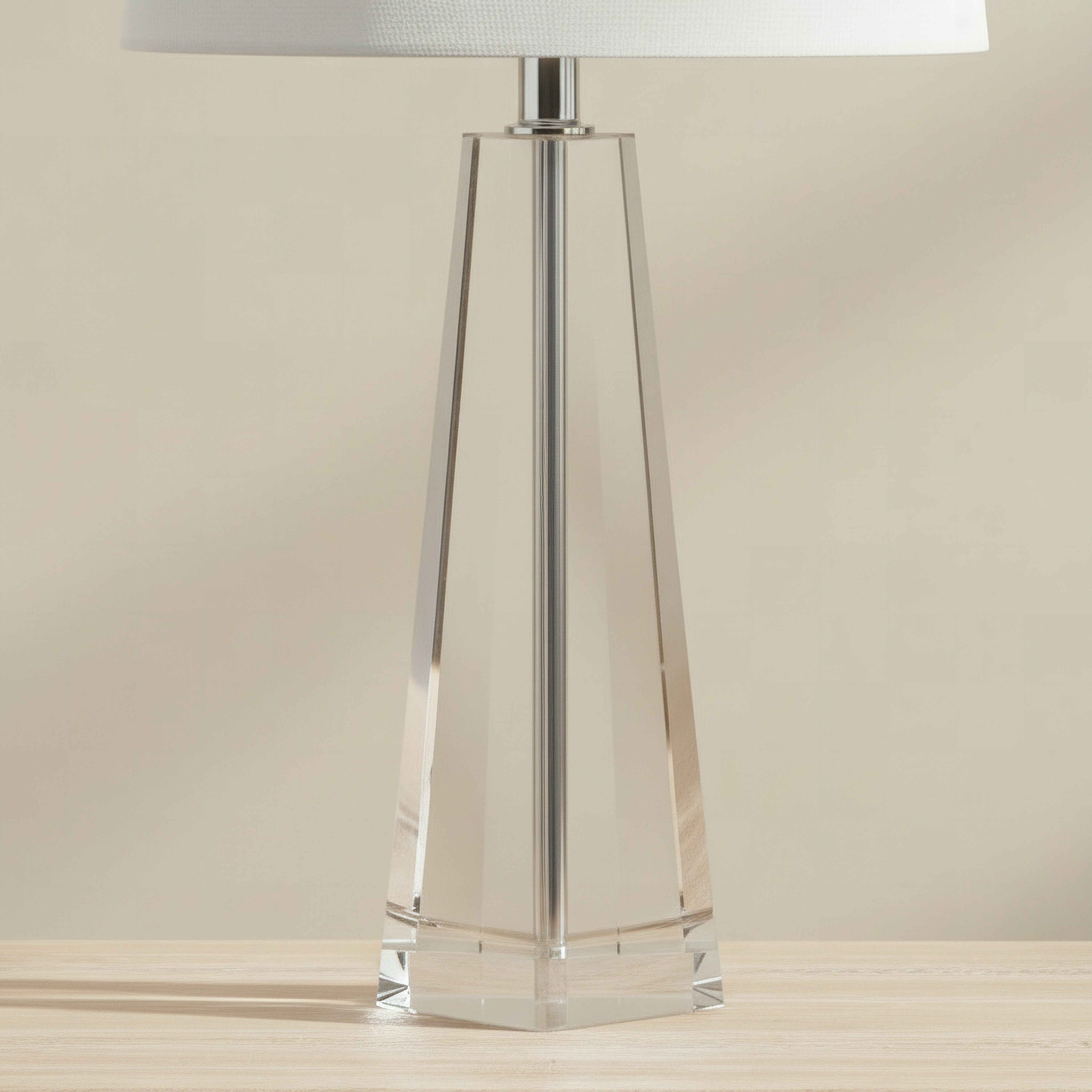 Pearson Crystal Table Lamp with Linen Shade - 25x63.5 cm-hbxbedroom-lighting-tablelamps-image-4
