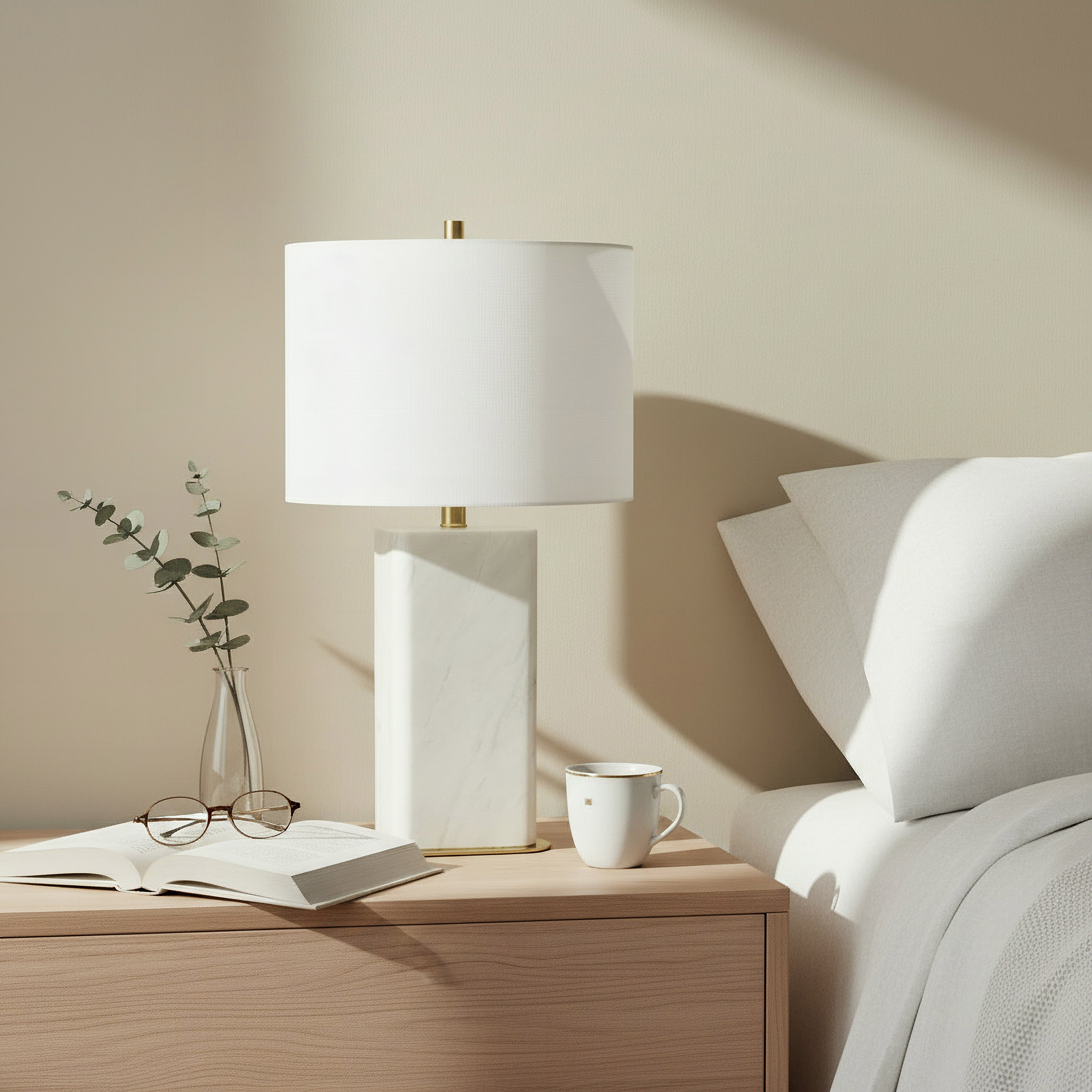 Pearson Marble and Metal Table Lamp - 33x60 cm-hbxbedroom-lighting-tablelamps-image-5
