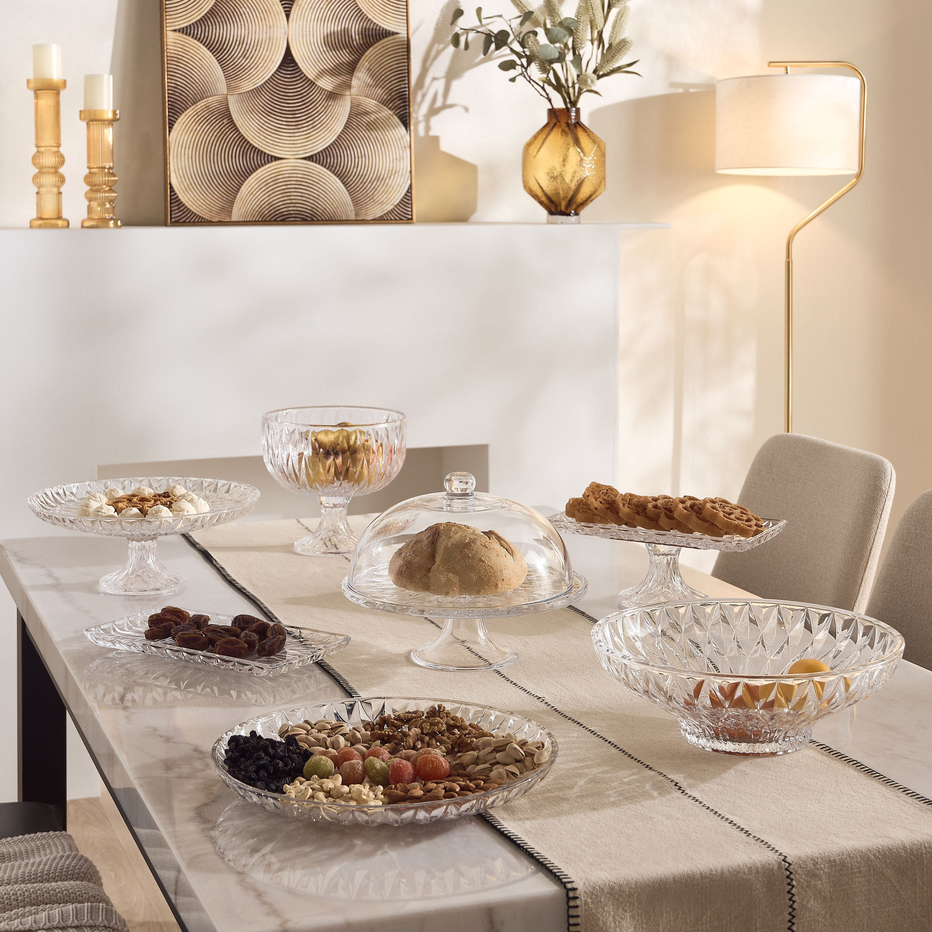 قبة كيك زجاج من جويل - 30x23.2  سم-hbxdecorandfurnishings-tabletop-serveware-image-6