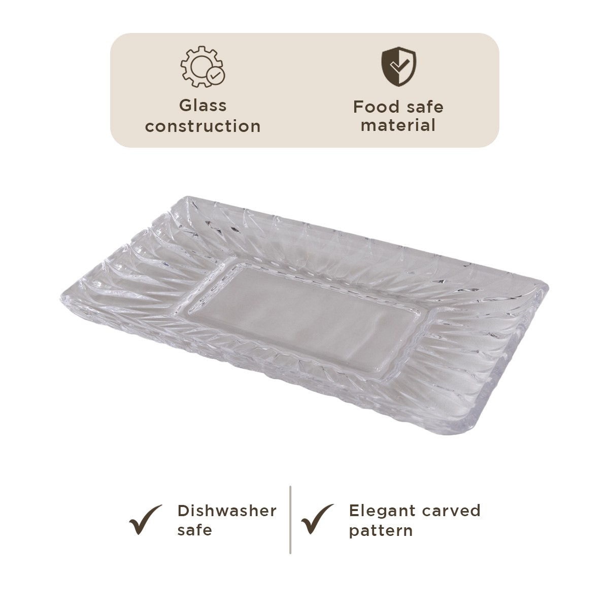 Jewel Glass Rectangular Platter - 29.7x16.3x2.7 cm-hbxdecorandfurnishings-tabletop-serveware-image-6