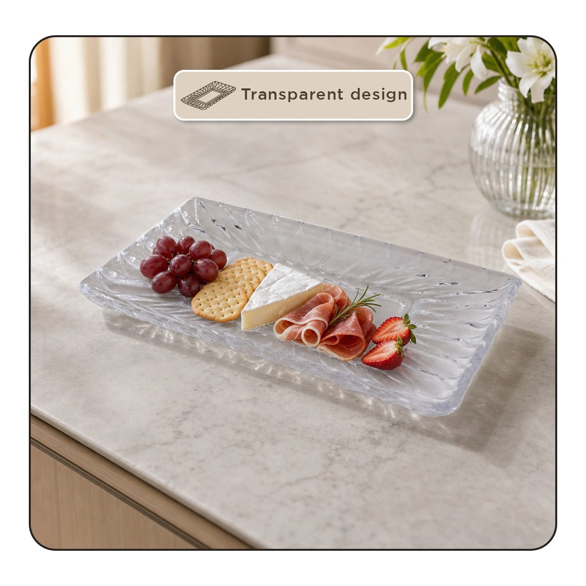 Jewel Glass Rectangular Platter - 29.7x16.3x2.7 cm-hbxdecorandfurnishings-tabletop-serveware-image-7