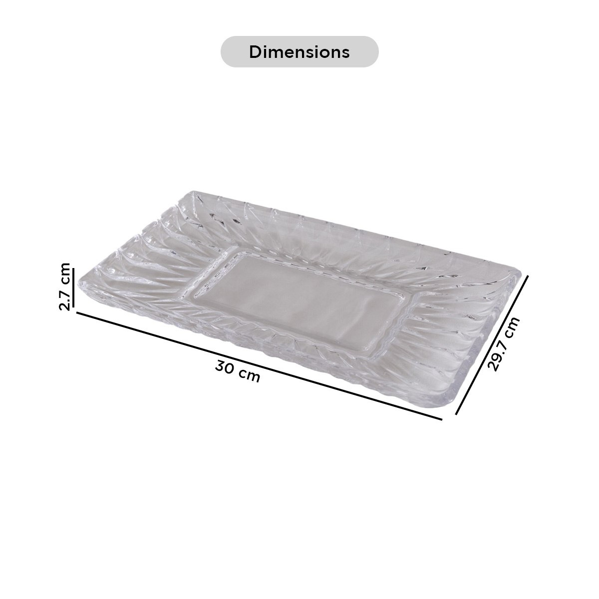 Jewel Glass Rectangular Platter - 29.7x16.3x2.7 cm-hbxdecorandfurnishings-tabletop-serveware-image-8