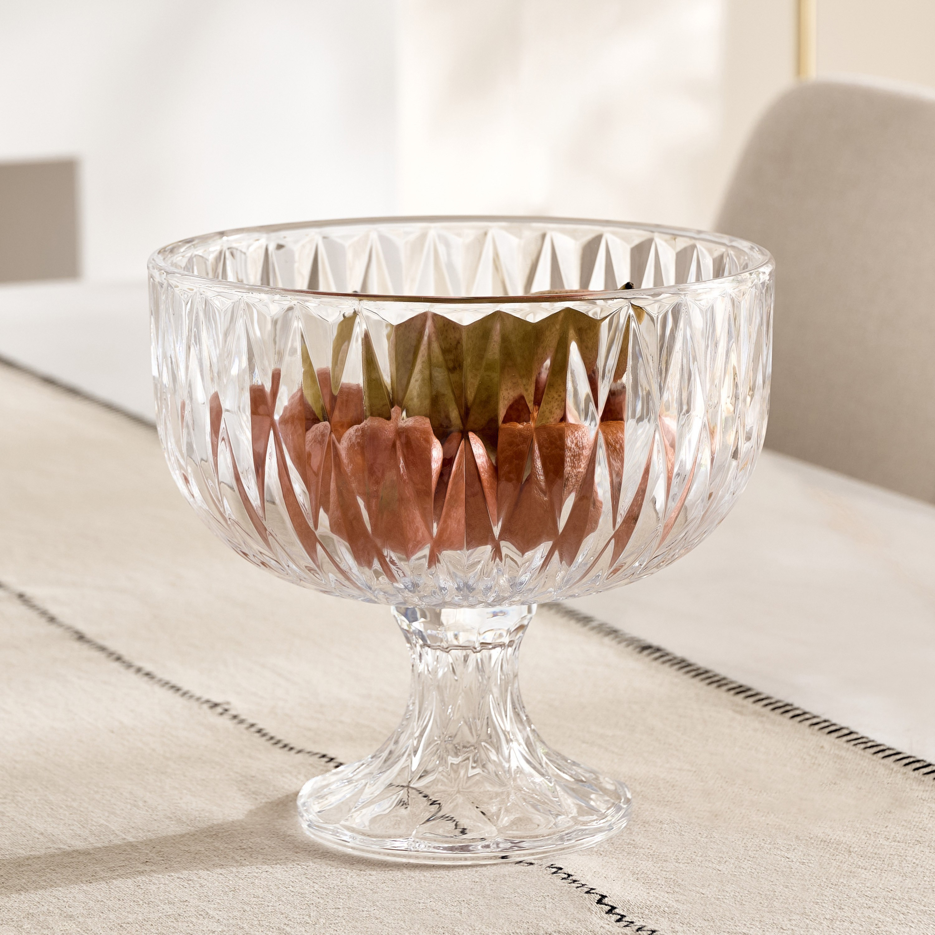 Jewel Glass Footed Bowl - 22.8x21.4 cm-hbxdecorandfurnishings-tabletop-crockery-image-1