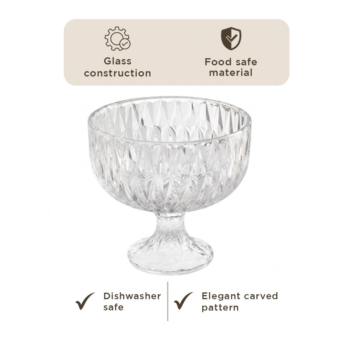 Jewel Glass Footed Bowl - 22.8x21.4 cm-hbxdecorandfurnishings-tabletop-crockery-image-6
