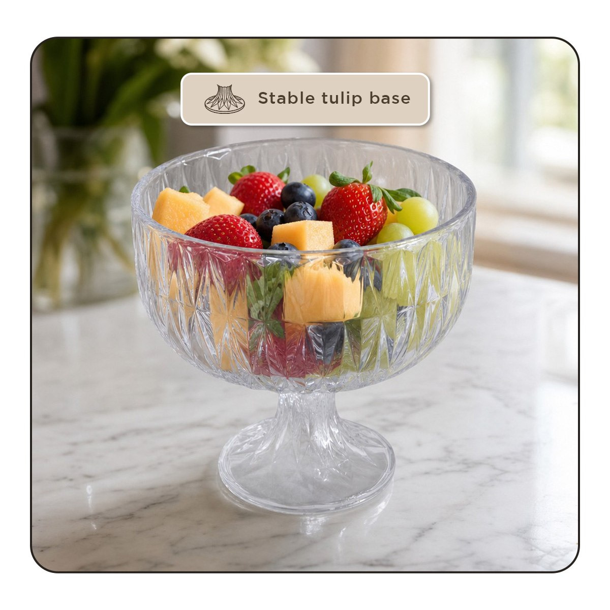 Jewel Glass Footed Bowl - 22.8x21.4 cm-hbxdecorandfurnishings-tabletop-crockery-image-7
