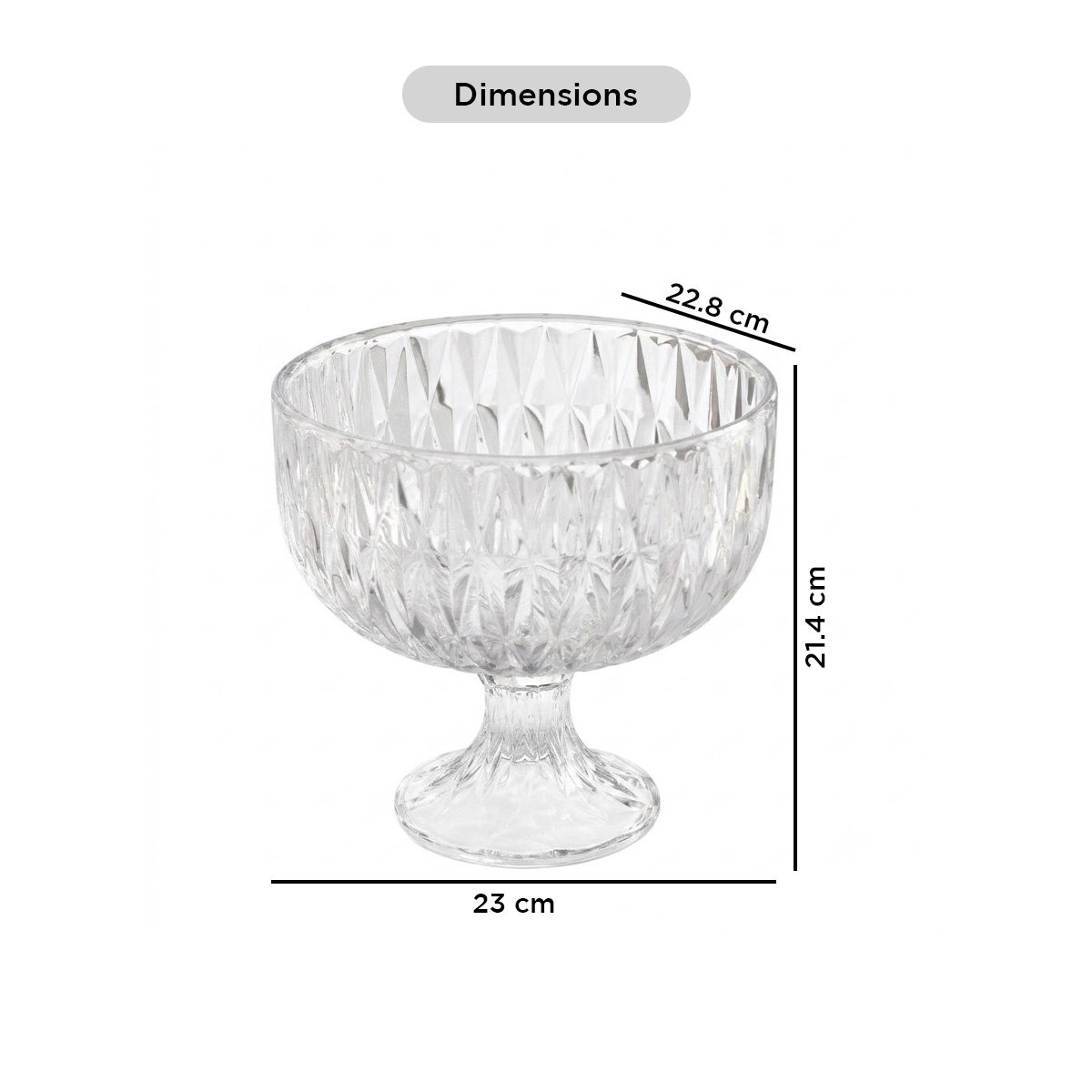 Jewel Glass Footed Bowl - 22.8x21.4 cm-hbxdecorandfurnishings-tabletop-crockery-image-8