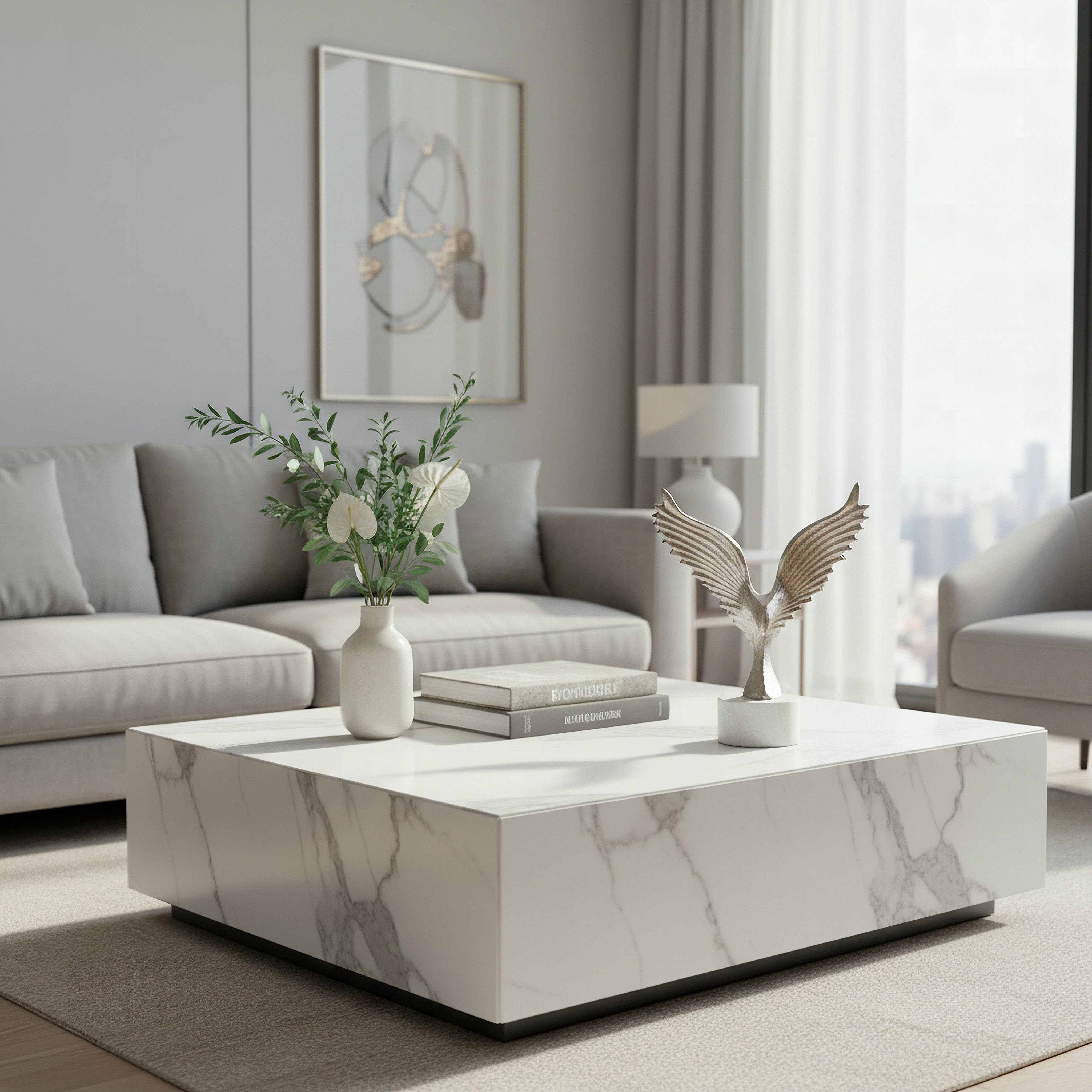 قطعة ديكور نسر ألومنيوم بقاعدة رخام ستافورد ليڤ من أوروم - 27x10x31 سم-hbxhomeware-homedecor-figurinesandornaments-image-3