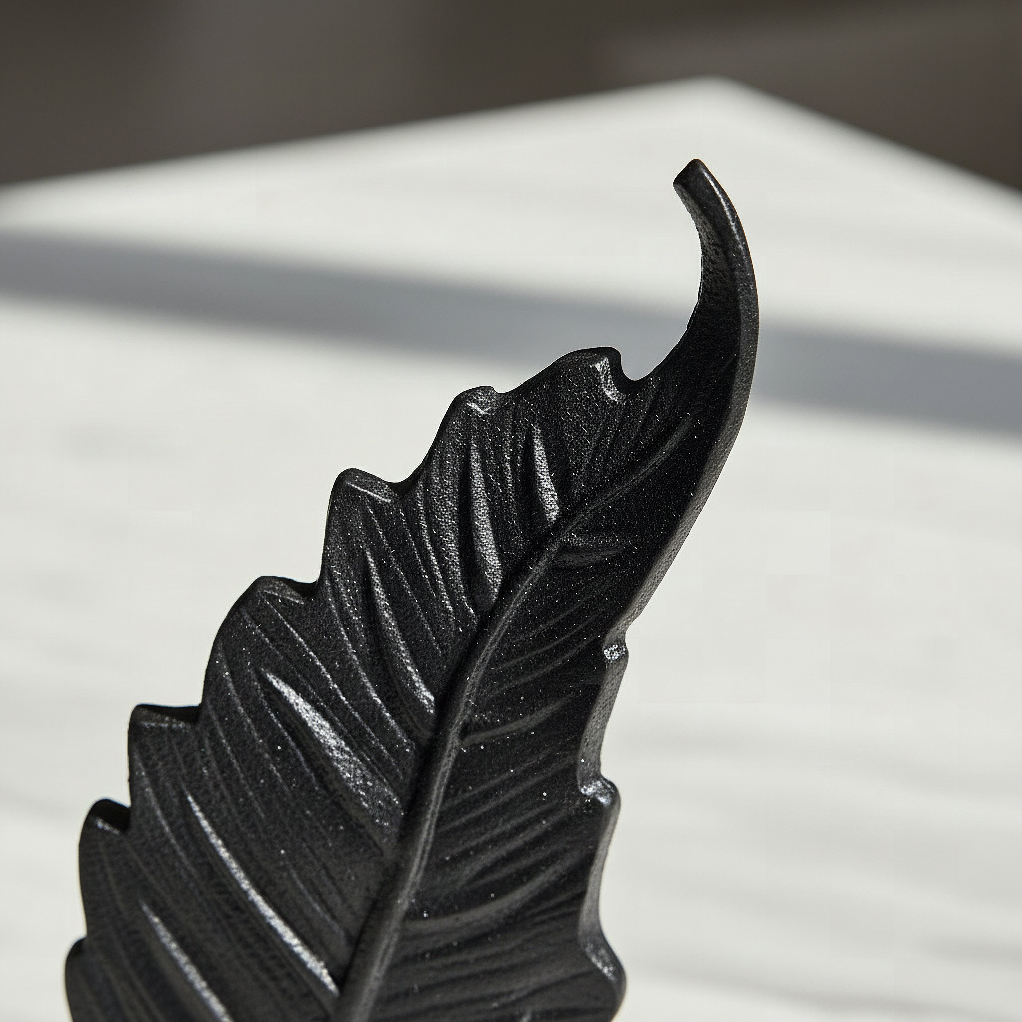 Monochrome Stafford Liv Aluminium Fern Leaf Decor Accent with Marble Base - 14x8x28 cm-hbxhomeware-homedecor-figurinesandornaments-image-3
