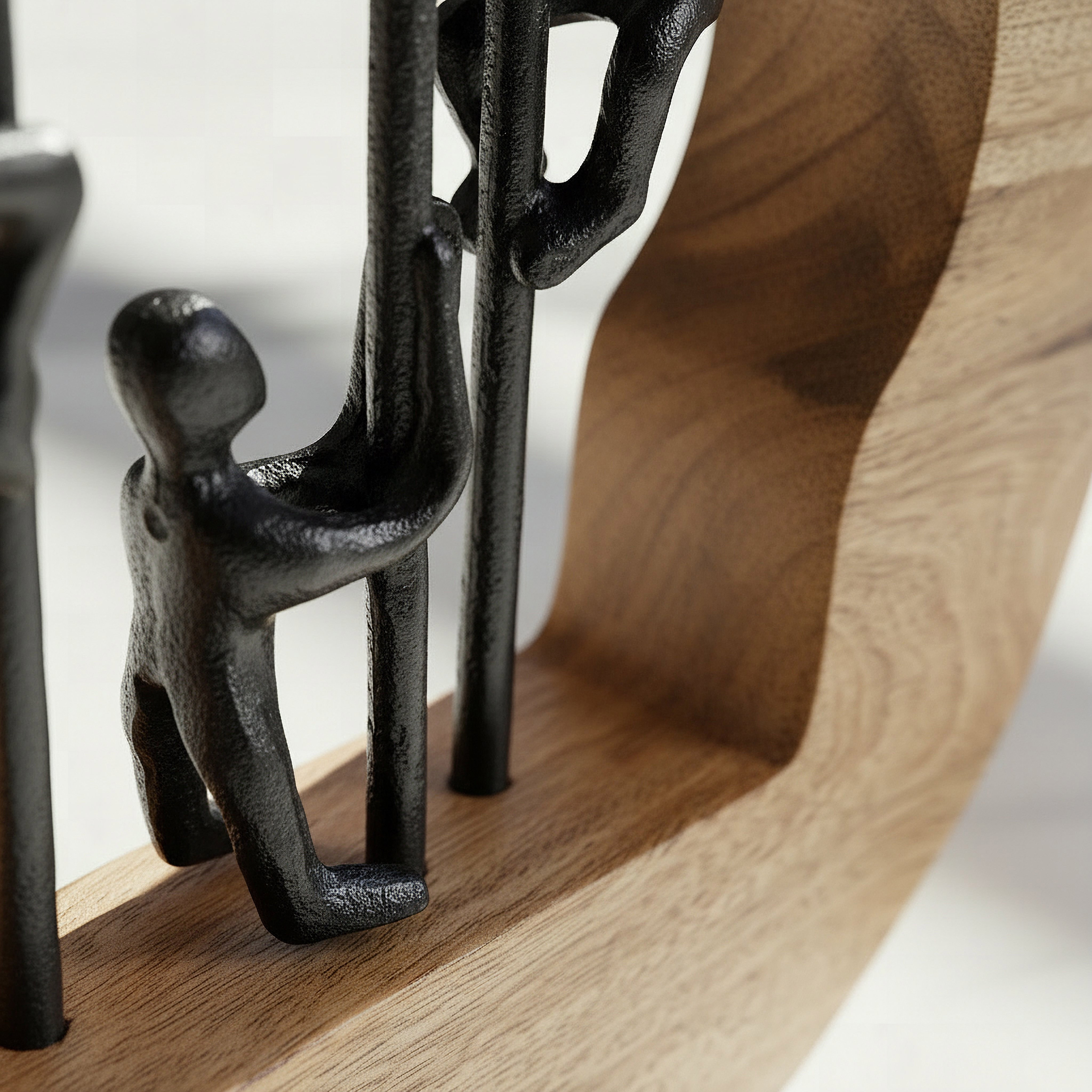 Monochrome Odin Aluminium Sculptures on Pole with Wooden Base  - 22x4x22 cm-hbxhomeware-homedecor-figurinesandornaments-image-3