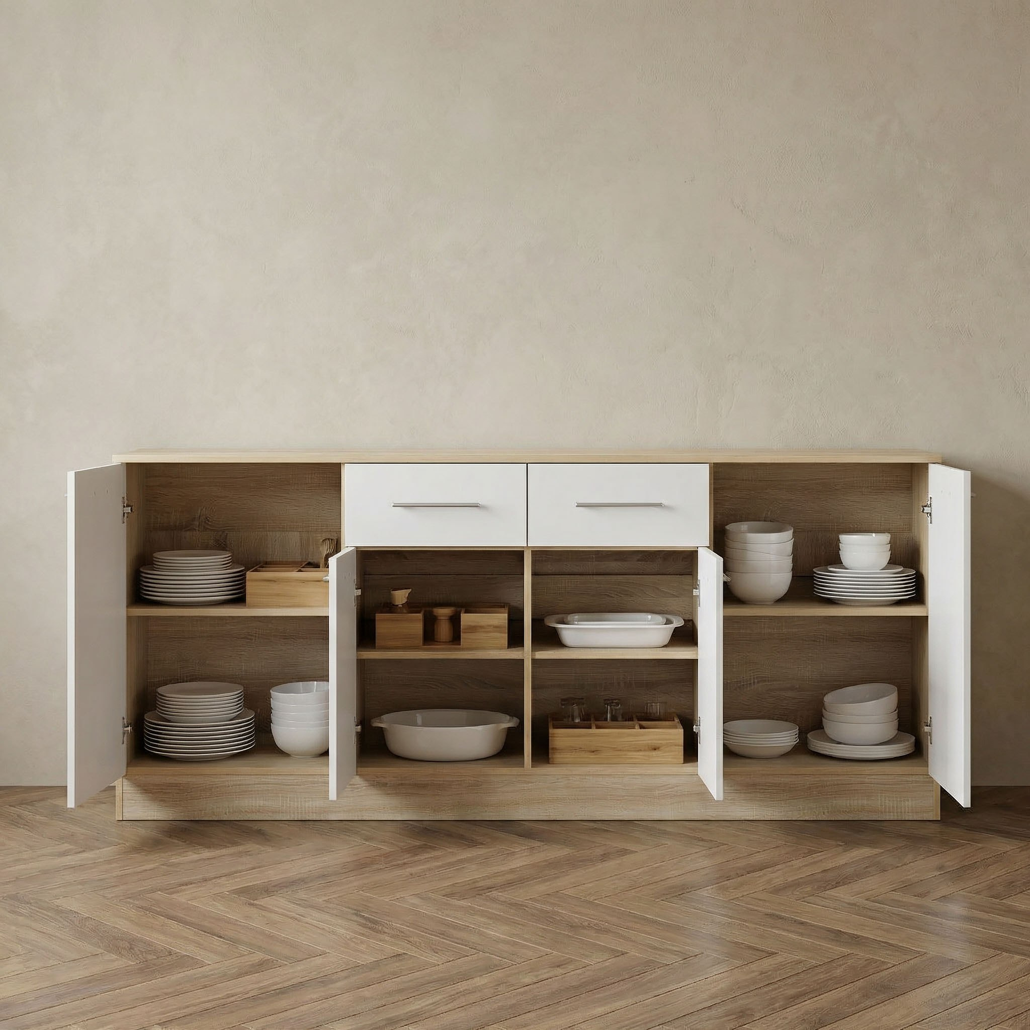 Movo Coda NXT 4-Door Side Board with 2 Drawers-hbxfurniture-diningroom-buffetsandsideboards-image-3