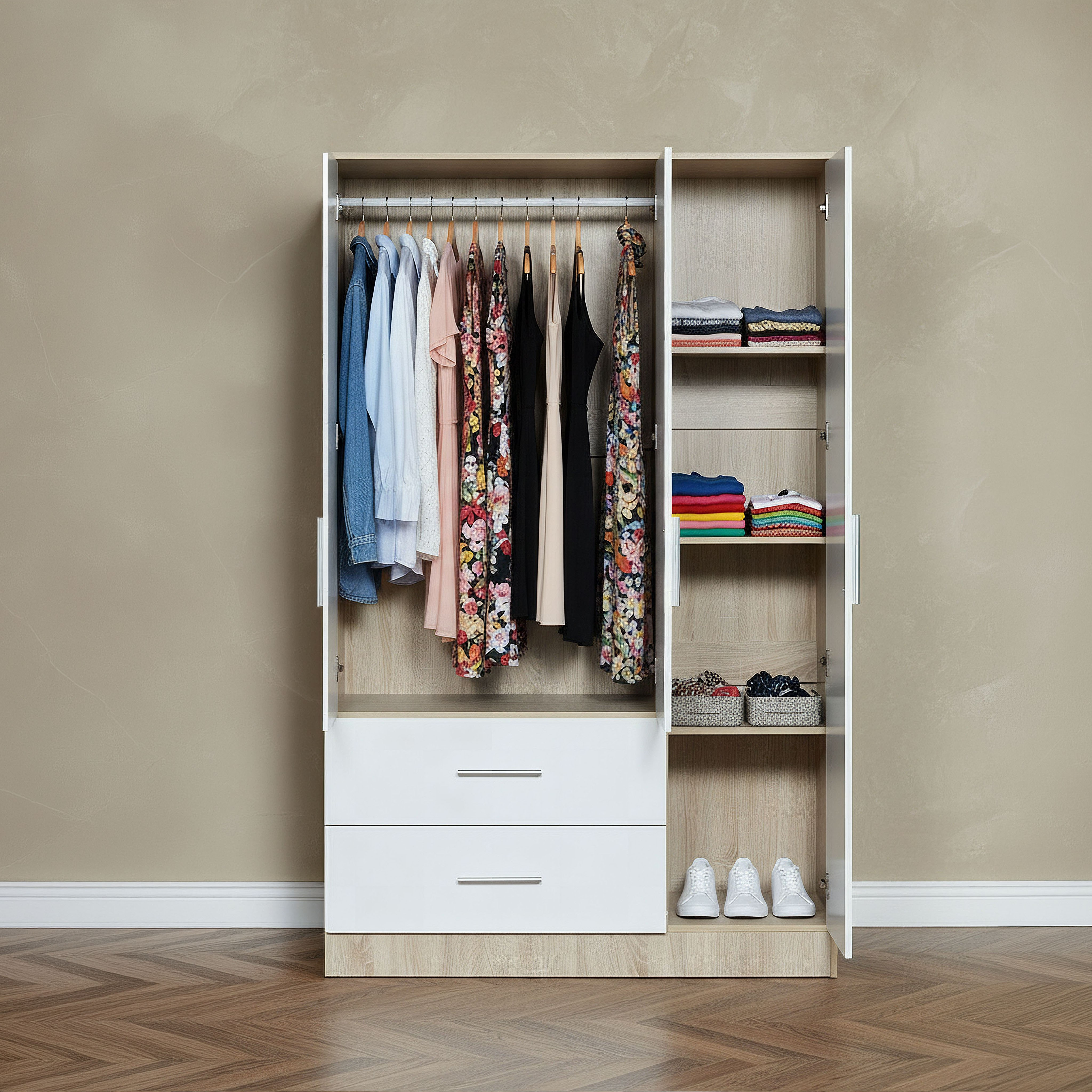 خزانة ملابس 3 أبواب بدرجين كودا أن أكس تي من موفو-hbxfurniture-wardrobes-image-3