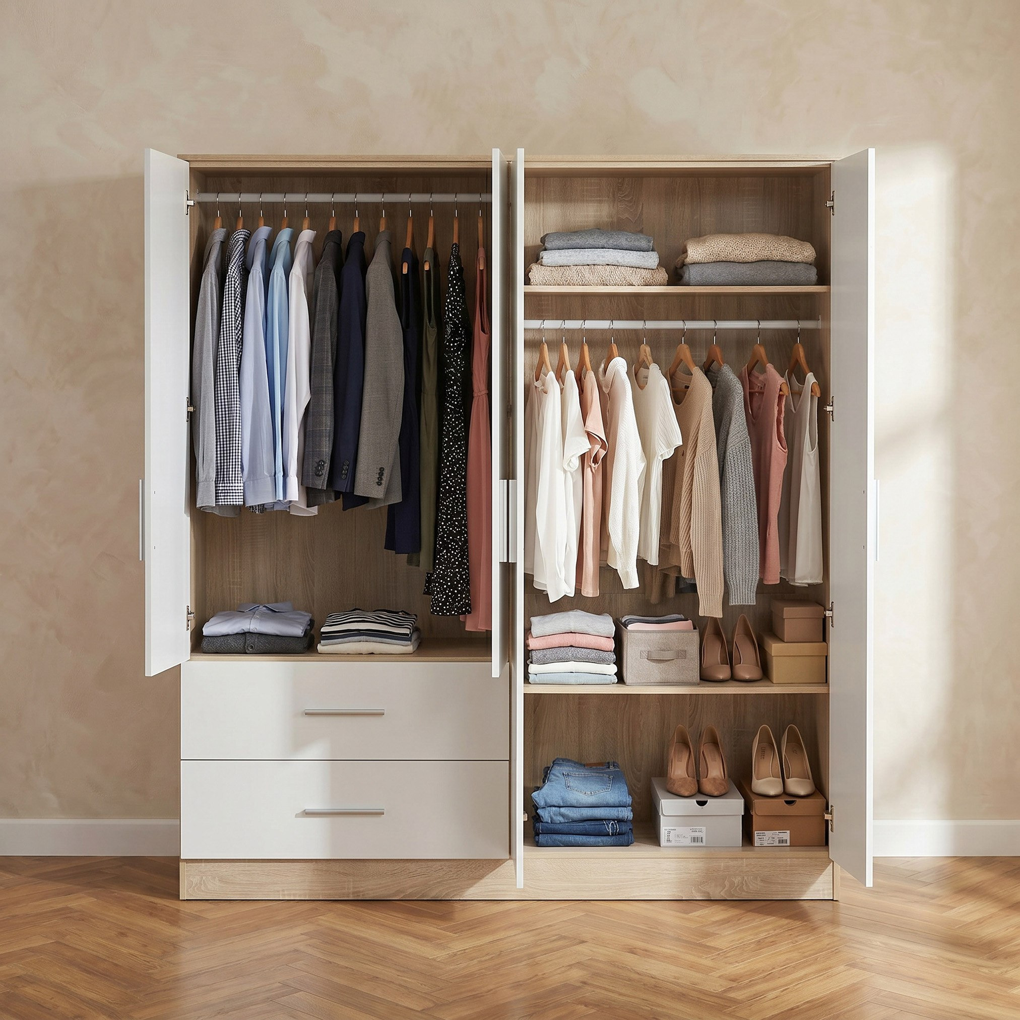 Movo Coda NXT 4-Door Wardrobe with 2 Drawers-hbxfurniture-wardrobes-image-3
